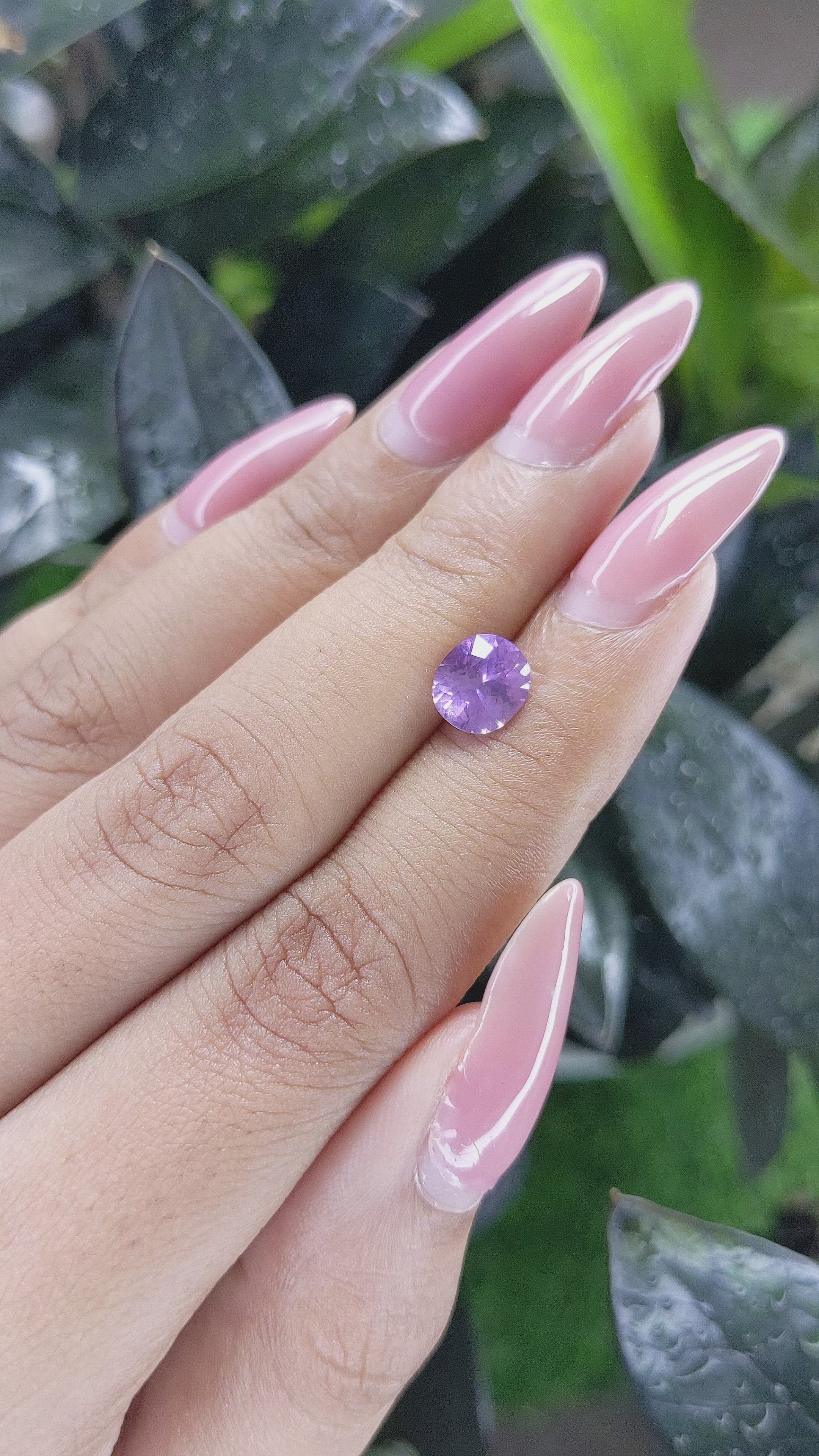 1.46 Ct. Violet Sapphire from Ceylon (Sri Lanka) Size Video