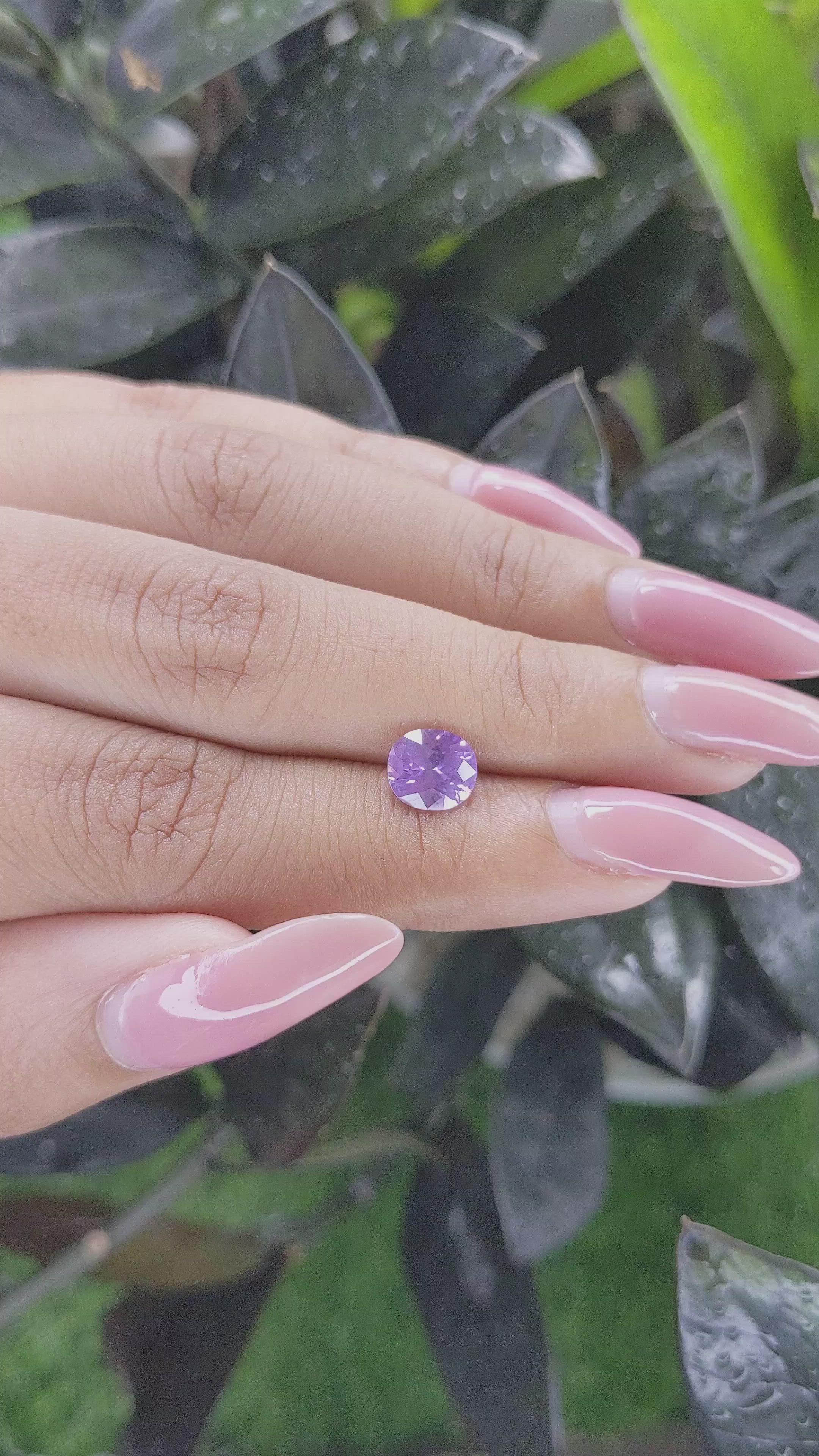 1.46 Ct. Violet Sapphire from Ceylon (Sri Lanka) Size Video