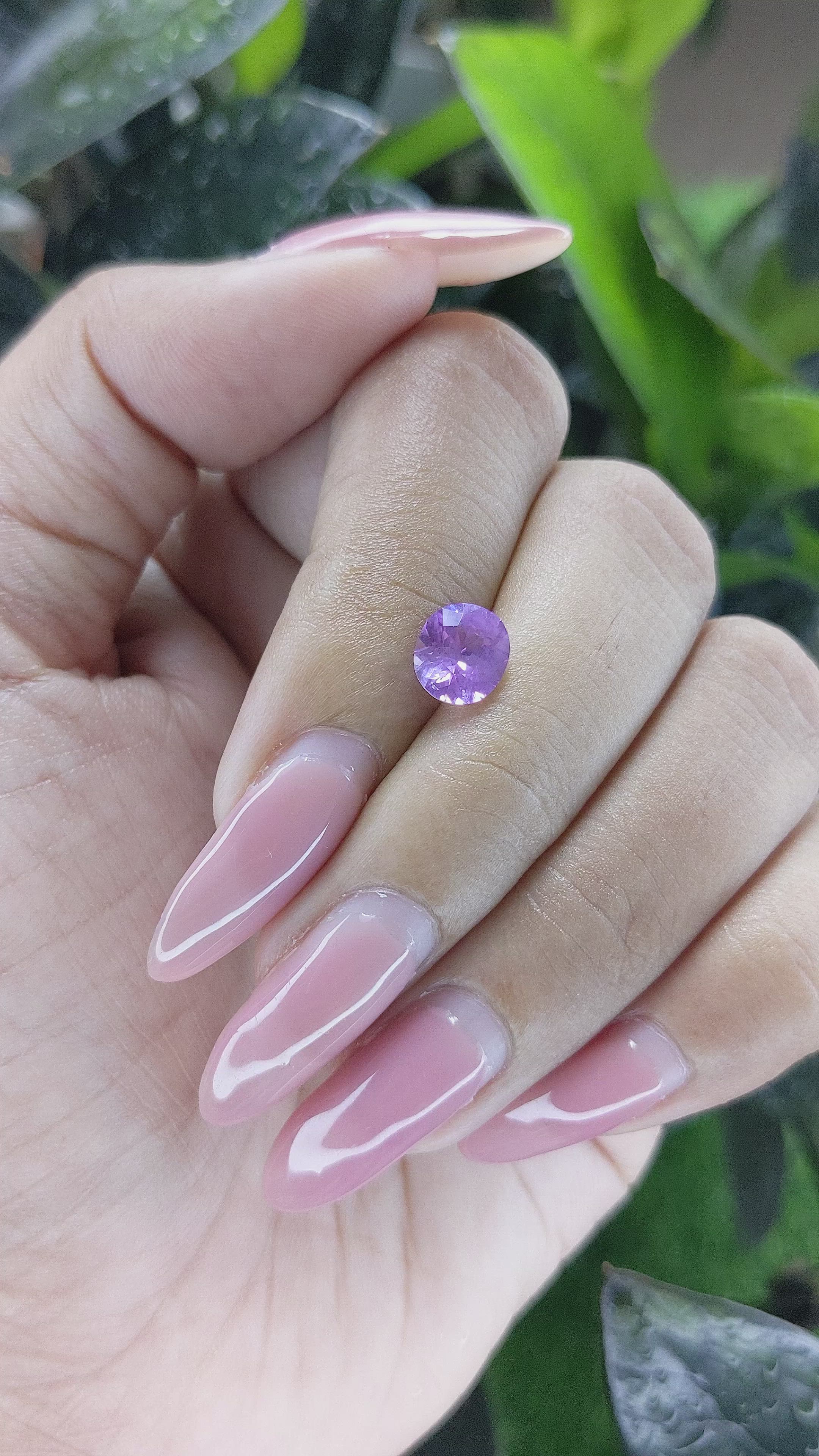 1.46 Ct. Violet Sapphire from Ceylon (Sri Lanka) Size Video