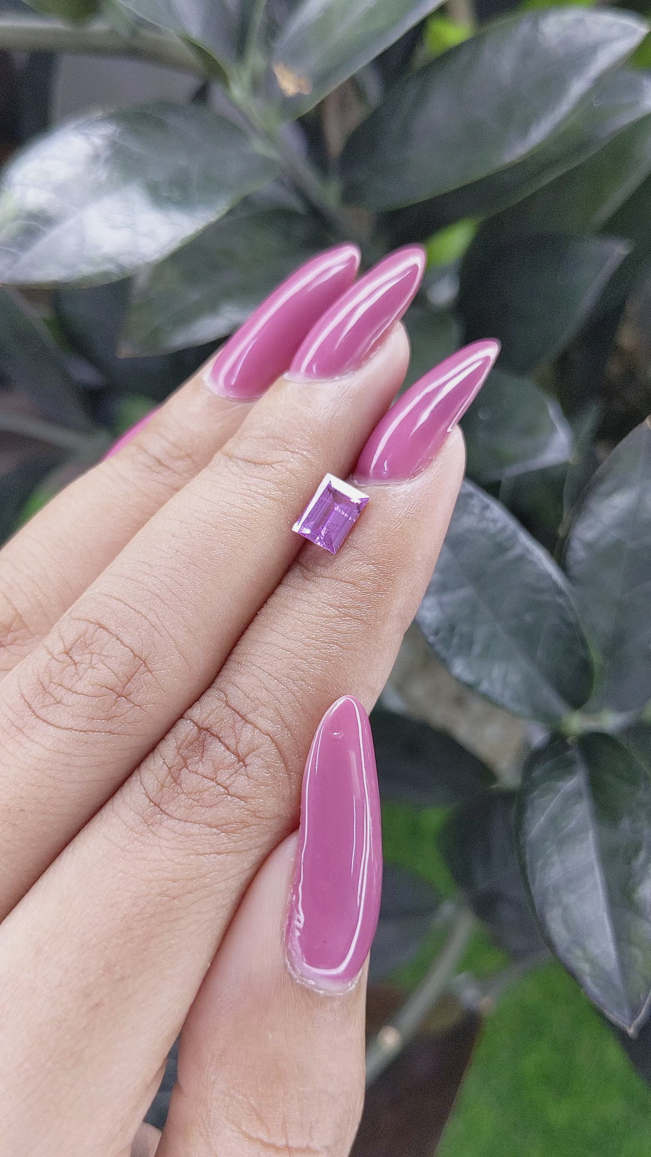 1.13 Ct. Purple Sapphire from Ceylon (Sri Lanka) Size Video