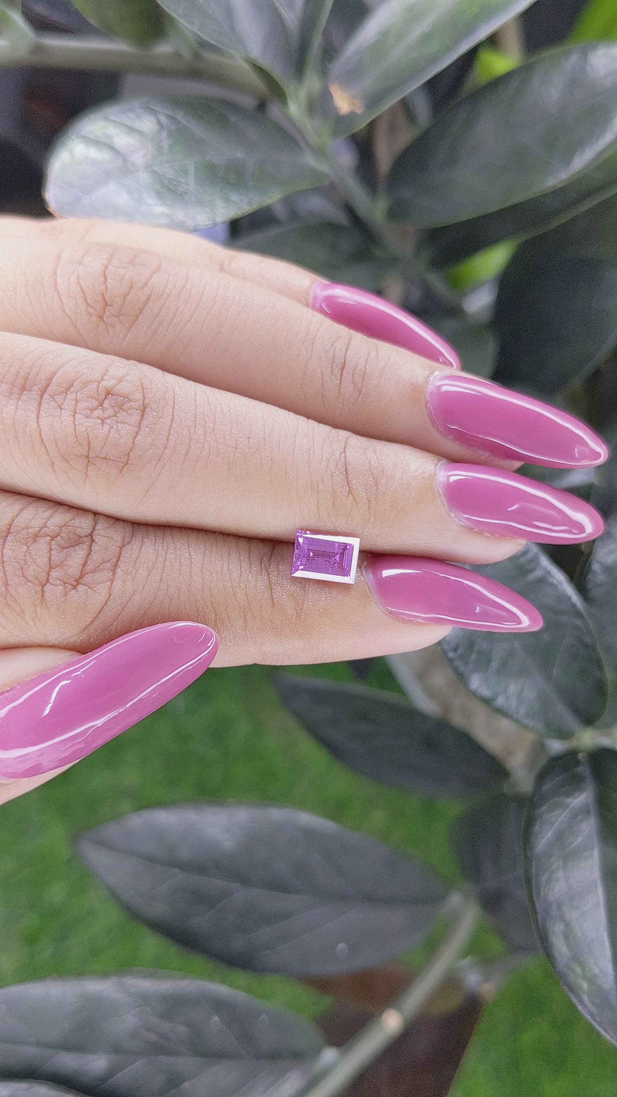 1.13 Ct. Purple Sapphire from Ceylon (Sri Lanka) Size Video