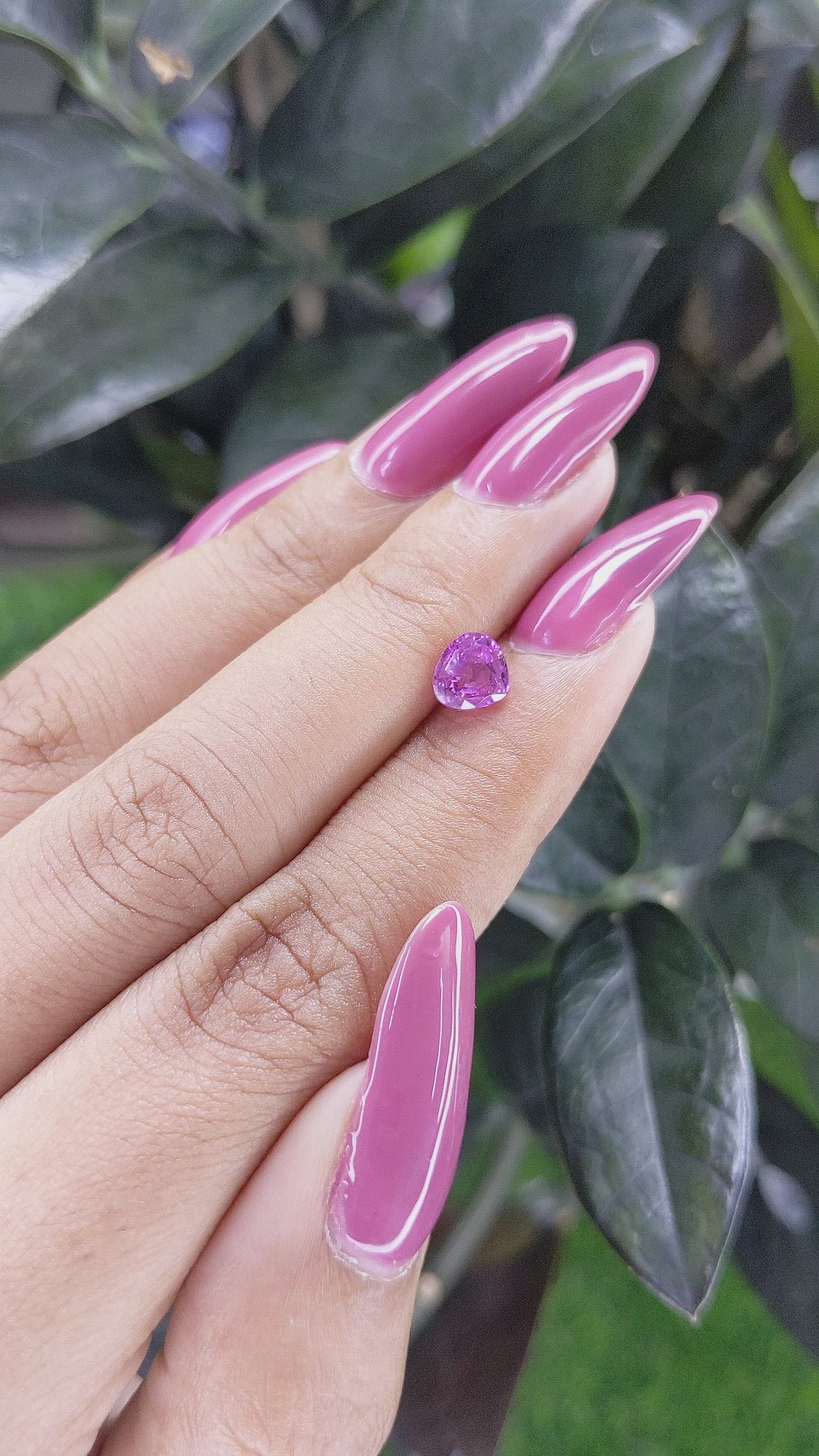 1.14 Ct. Purple Sapphire from Ceylon (Sri Lanka) Size Video