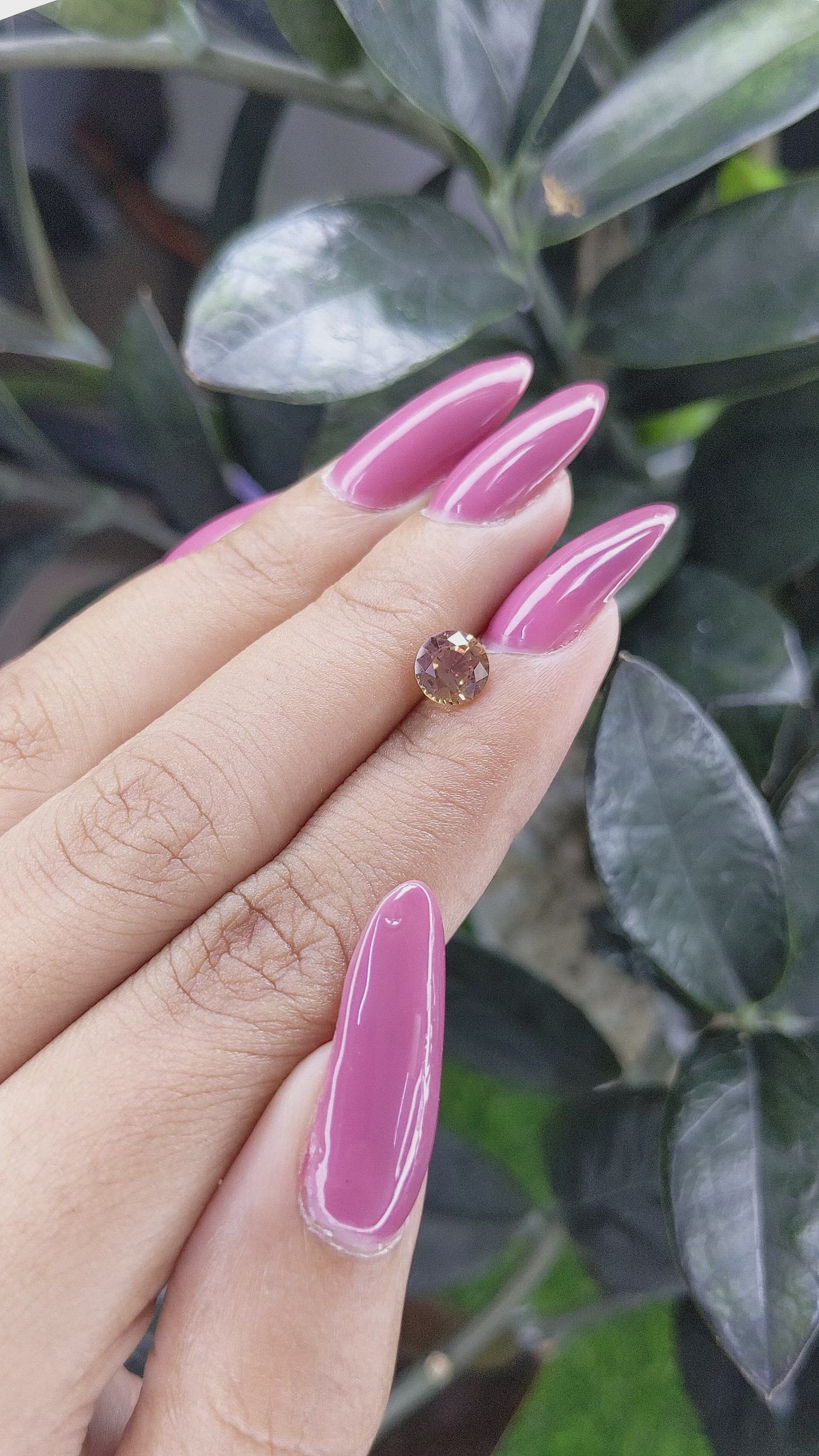 1.09 Ct. Brown Sapphire from Madagascar Size Video