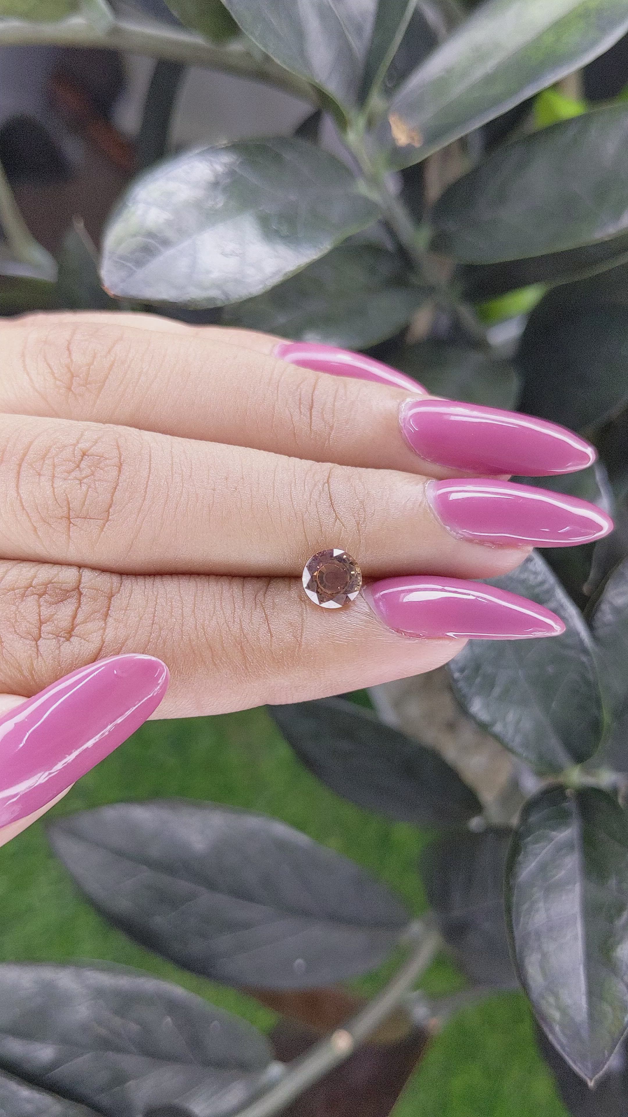 1.09 Ct. Brown Sapphire from Madagascar Size Video