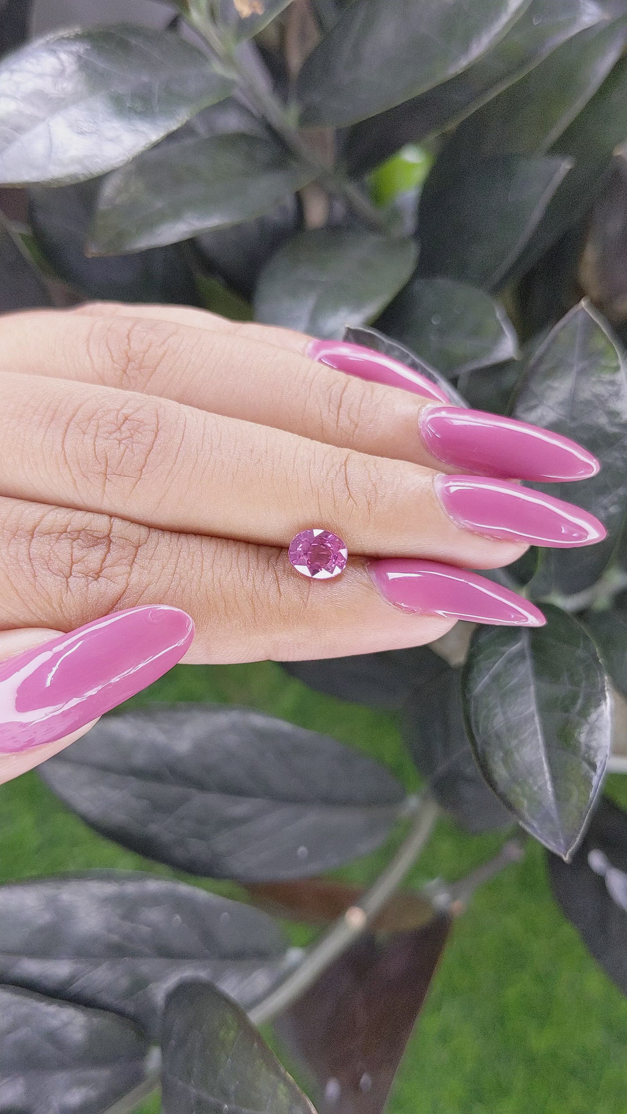 1.20 Ct. Pink Sapphire from Ceylon (Sri Lanka) Size Video