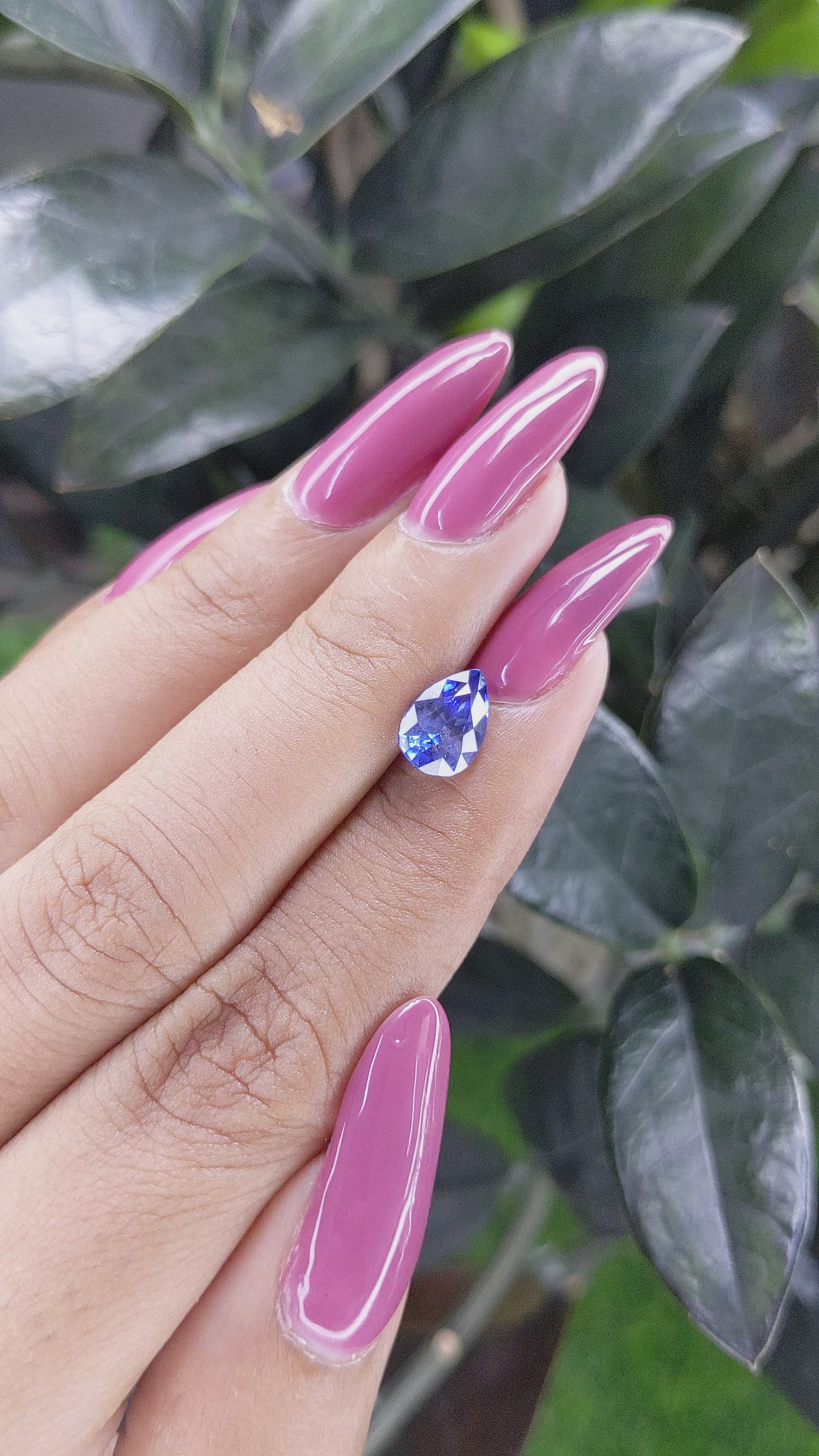 1.85 Ct. Blue Sapphire from Ceylon (Sri Lanka) Size Video