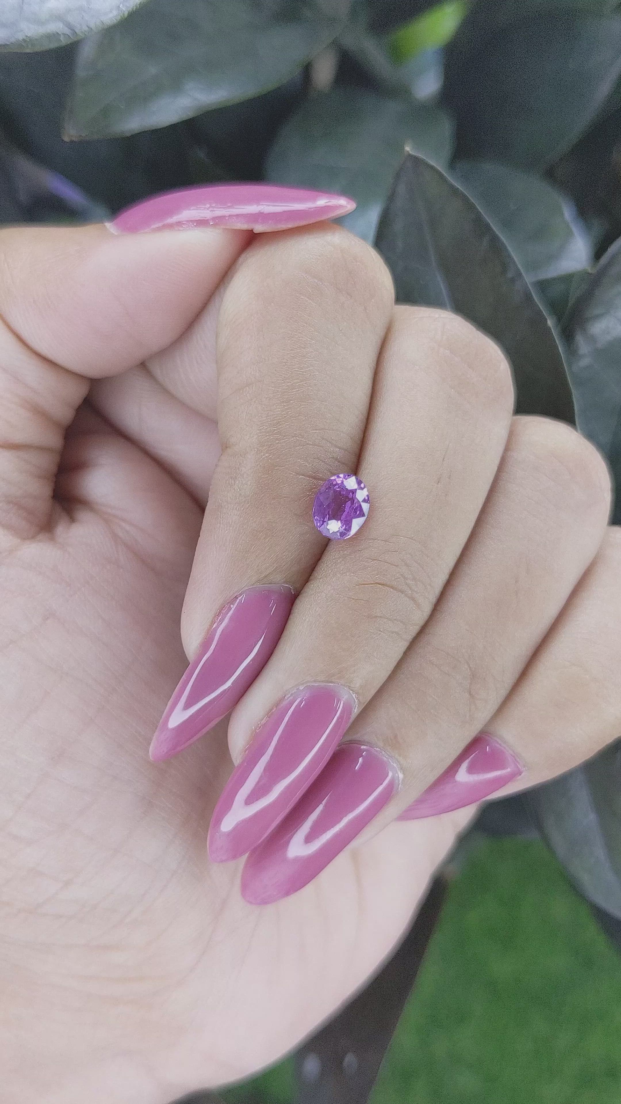 1.21 Ct. Purple Sapphire from Ceylon (Sri Lanka) Size Video