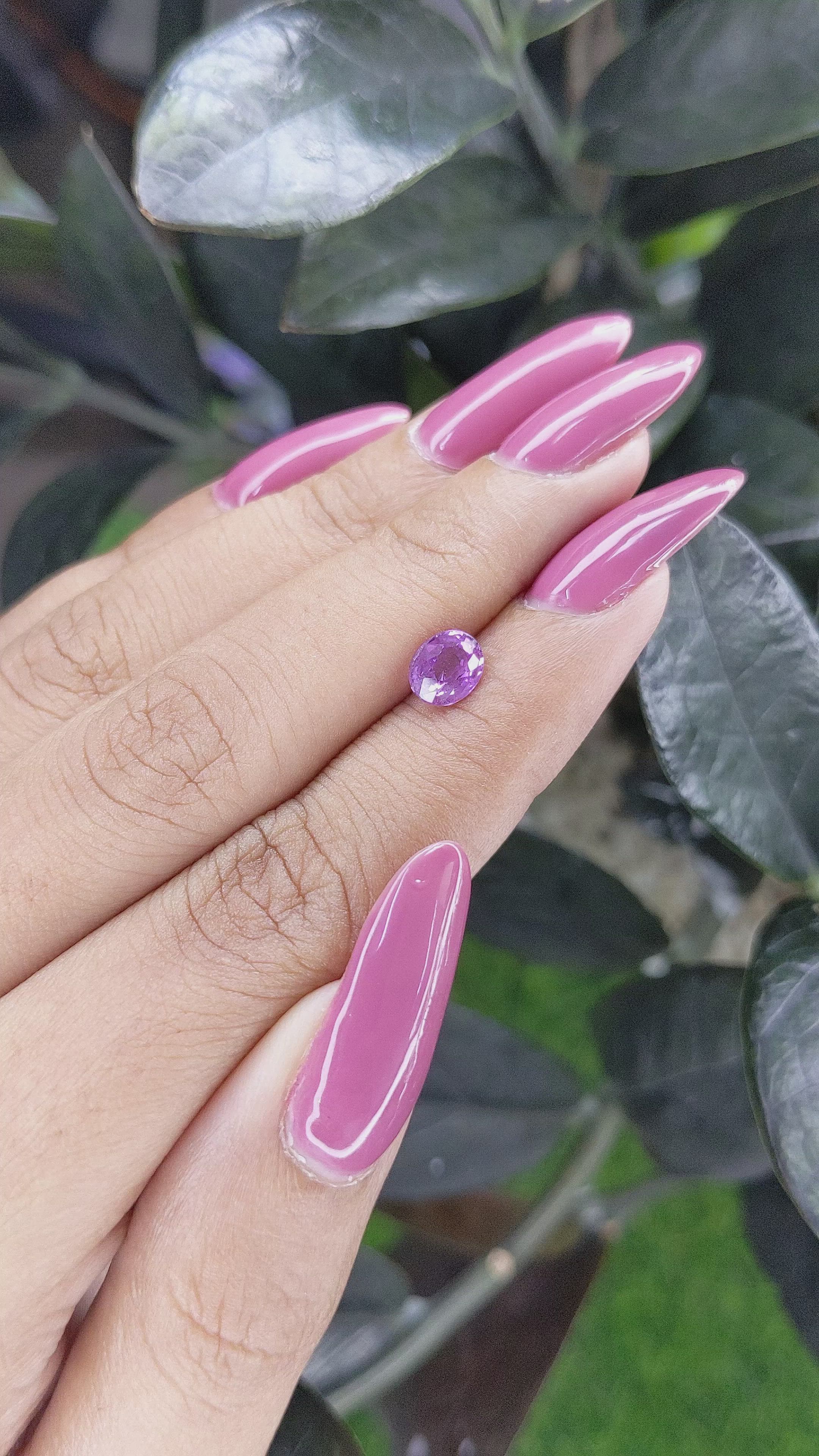 1.21 Ct. Purple Sapphire from Ceylon (Sri Lanka) Size Video