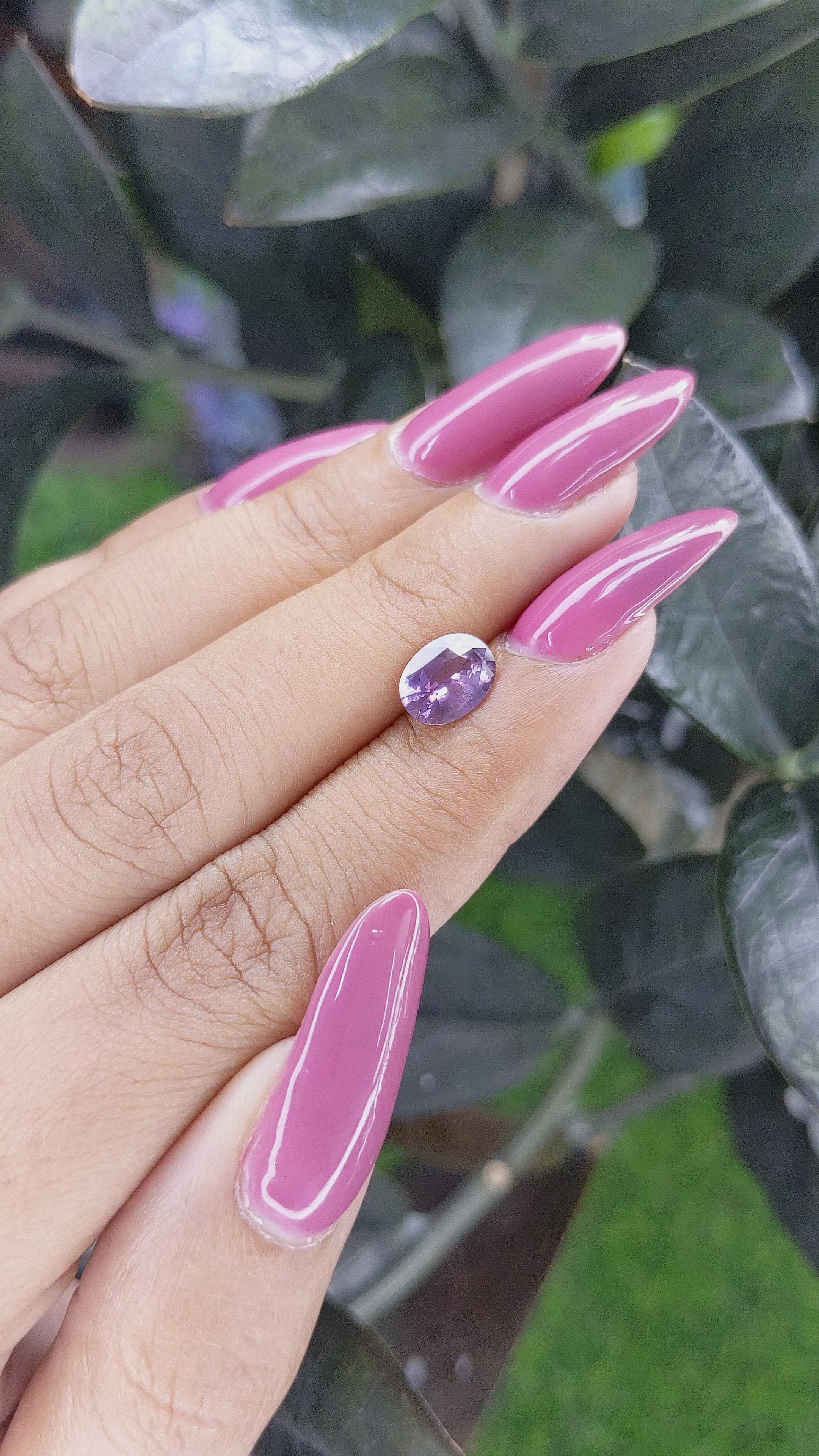 1.36 Ct. Purple Sapphire from Ceylon (Sri Lanka) Size Video