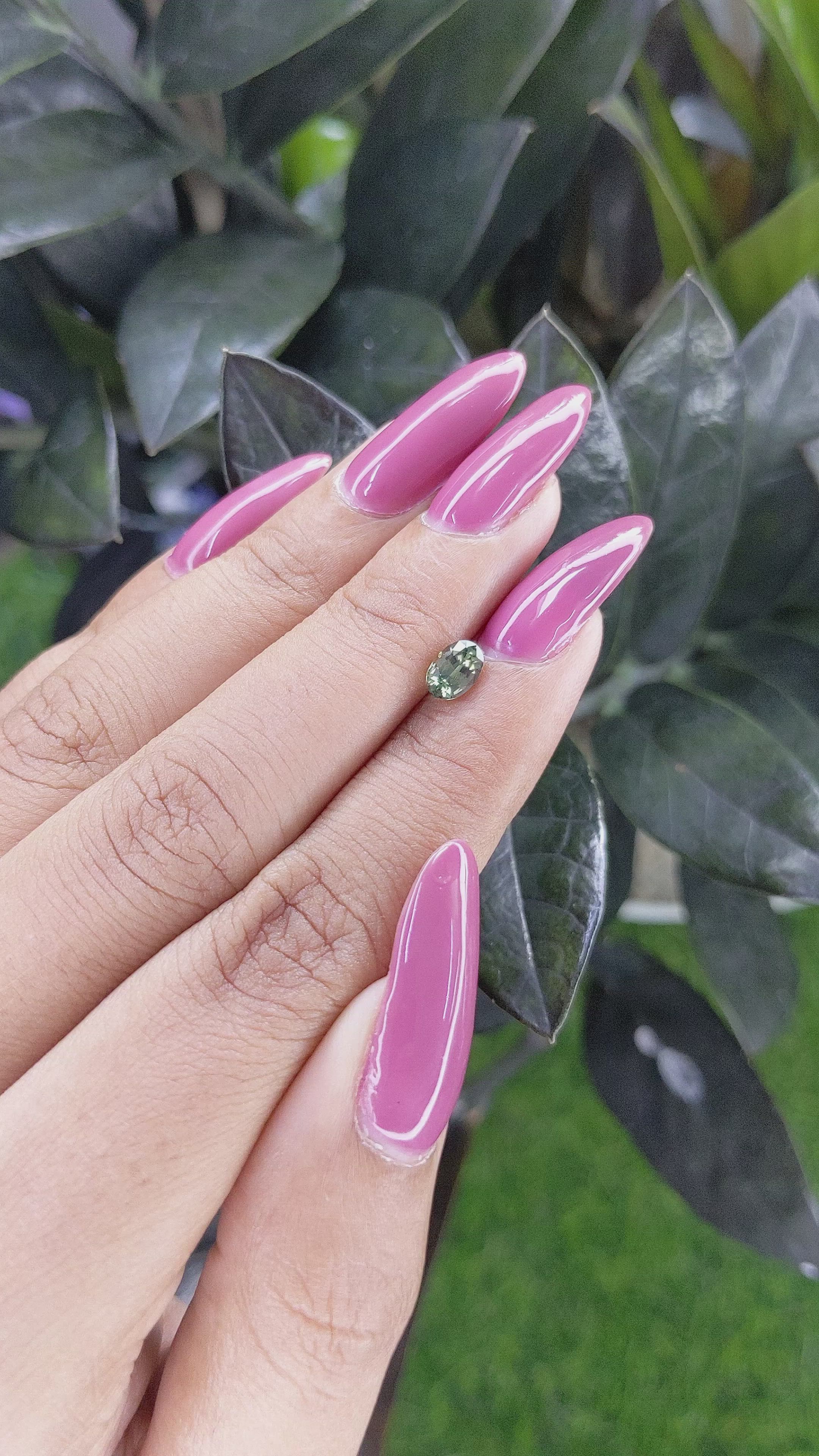 0.70 Ct. Green Sapphire from Madagascar Size Video