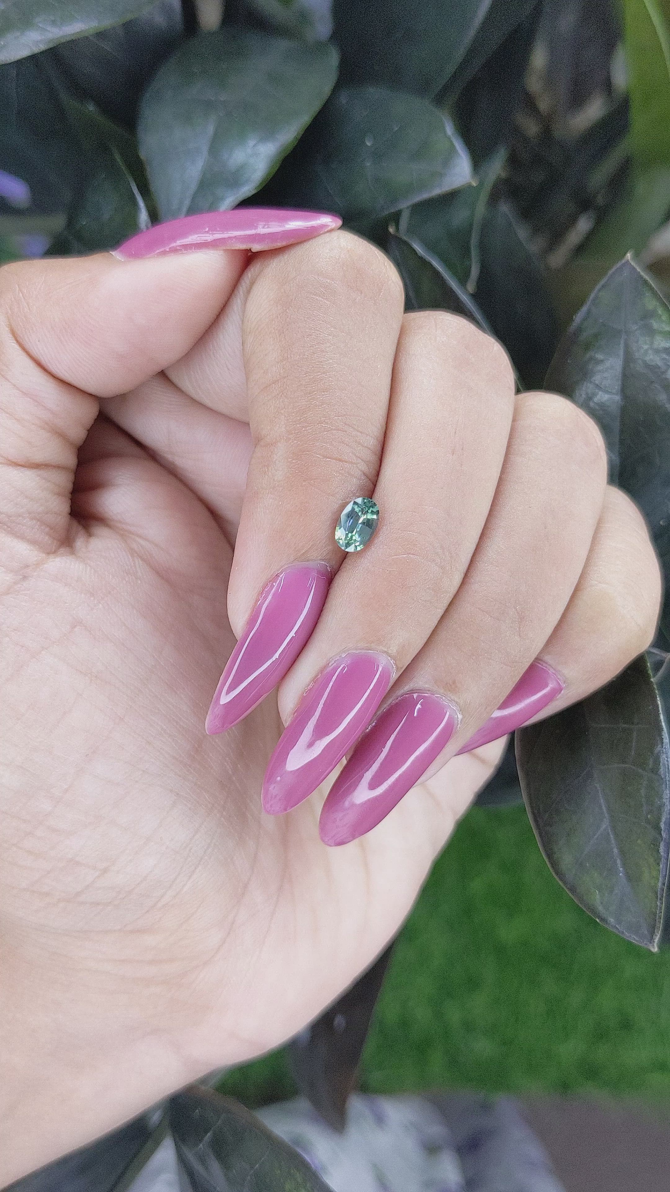 0.60 Ct. Green Sapphire from Madagascar Size Video