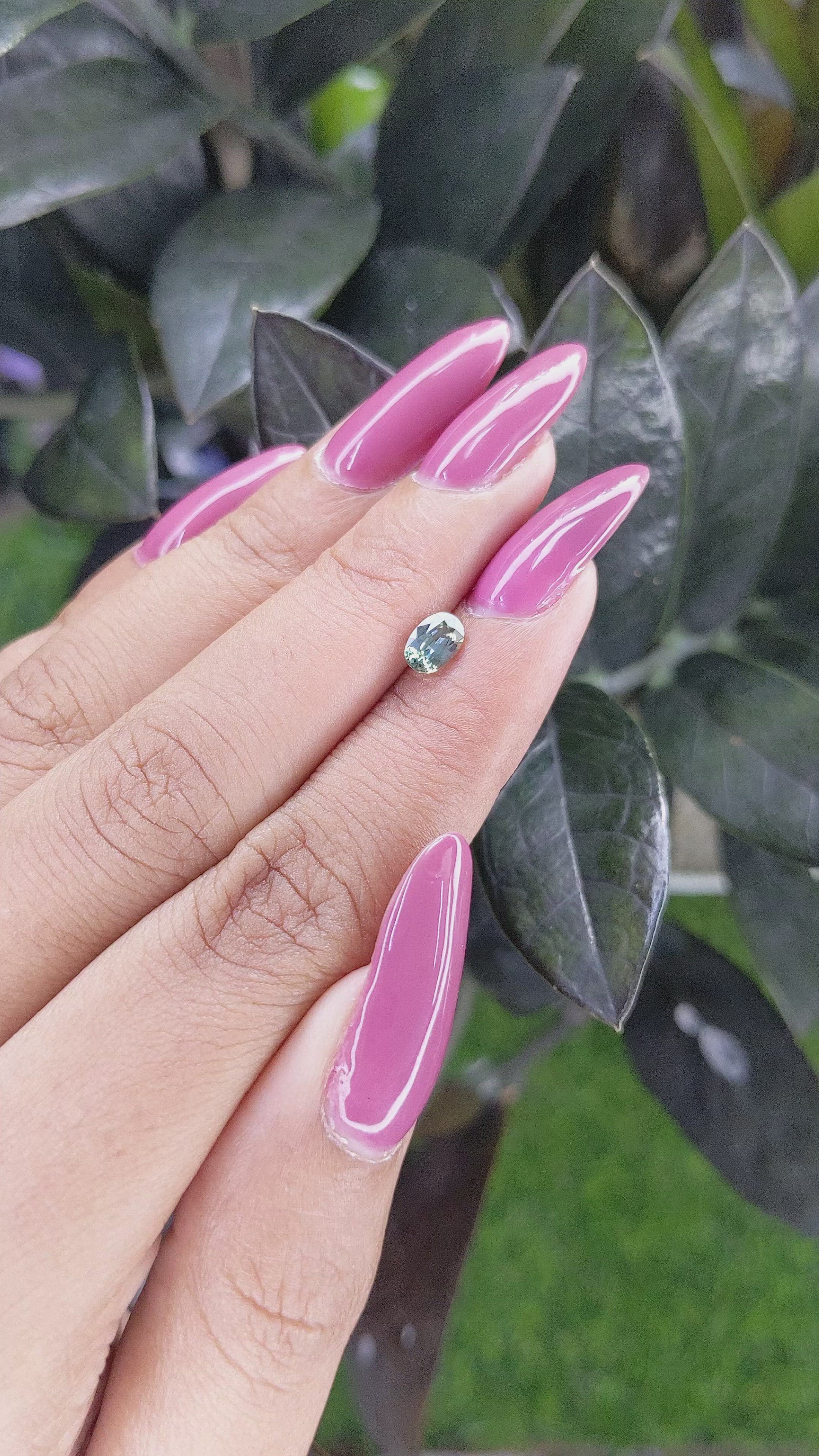 0.60 Ct. Green Sapphire from Madagascar Size Video