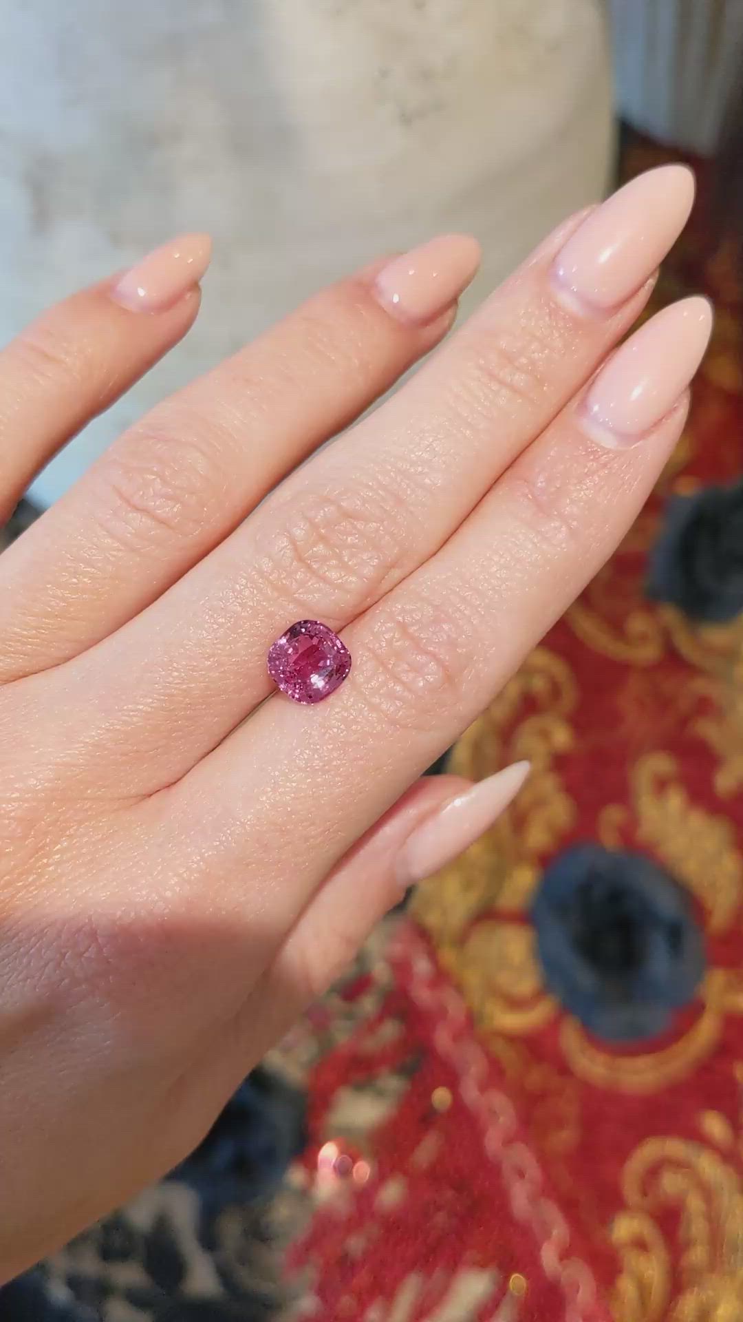 3.03 Ct. Padparadscha Sapphire from Ceylon (Sri Lanka) Size Video