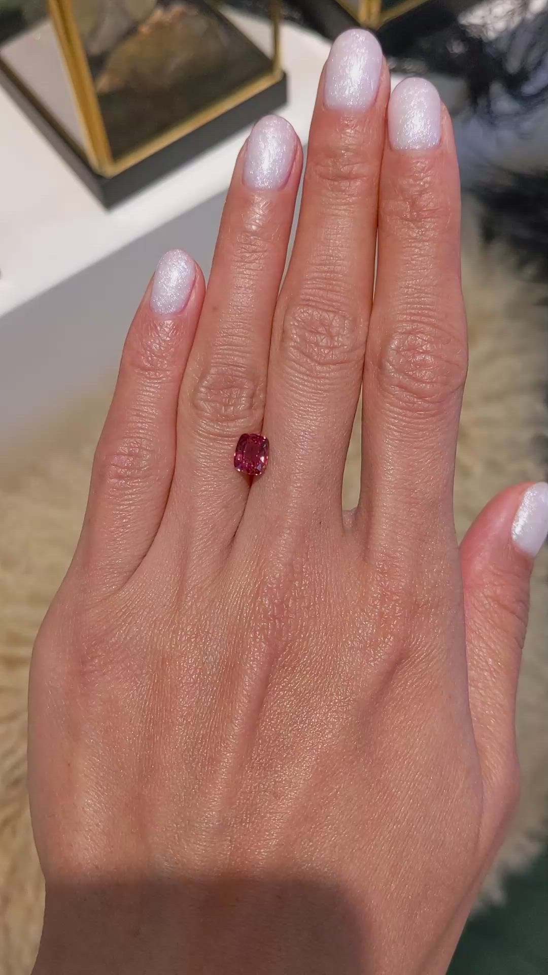 1.62 Ct. Padparadscha Sapphire from Ceylon (Sri Lanka) Size Video
