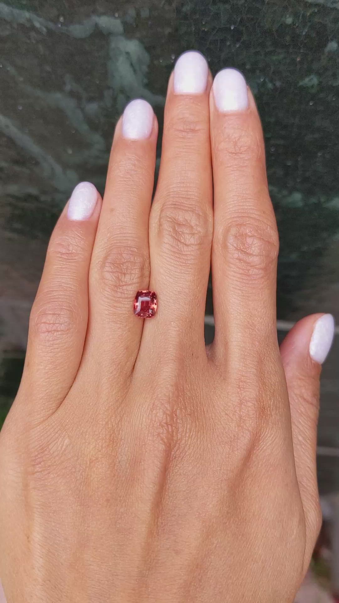 1.62 Ct. Padparadscha Sapphire from Ceylon (Sri Lanka) Size Video