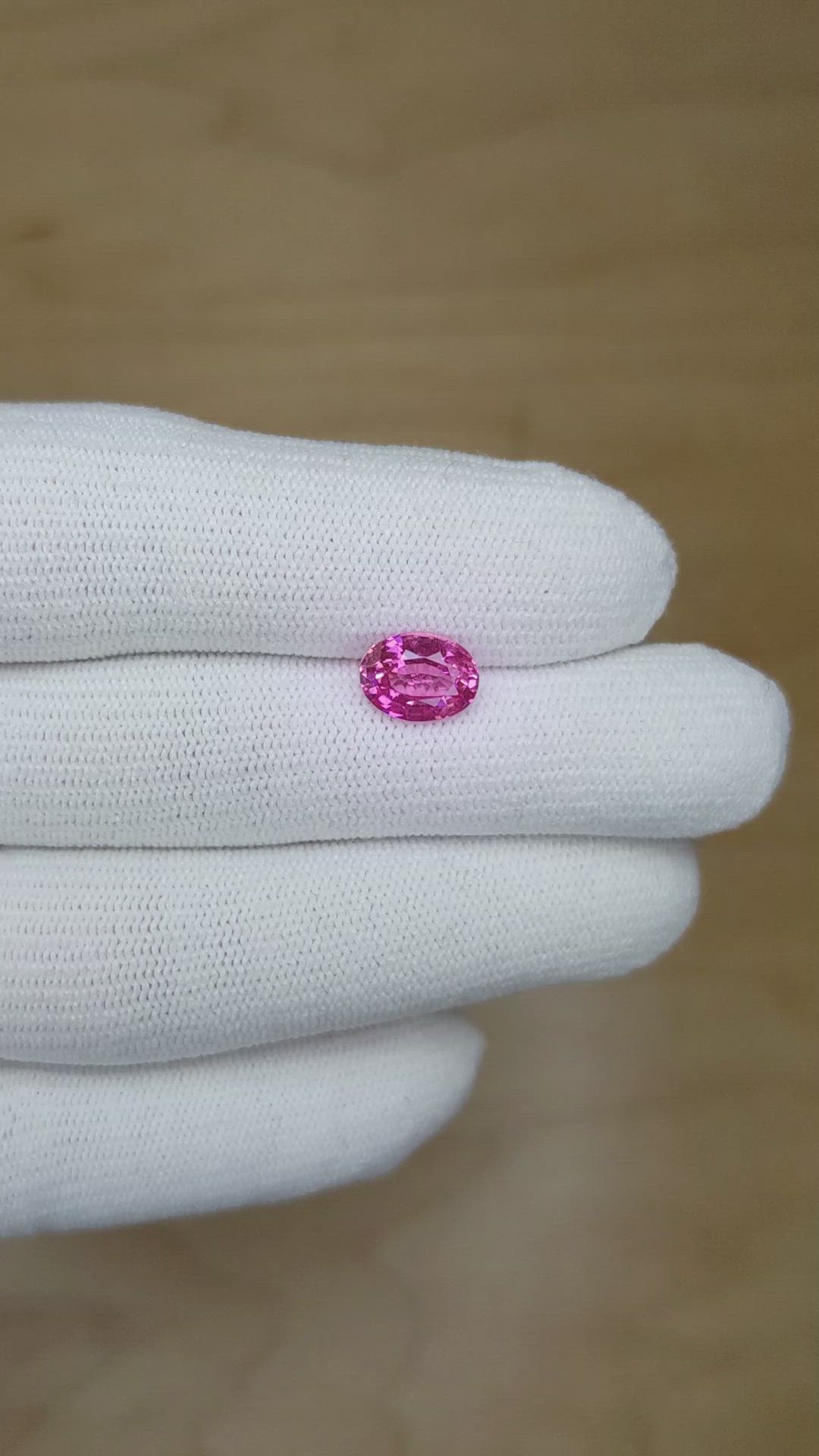 2.28 Ct. Pink Sapphire from Ceylon (Sri Lanka) Size Video