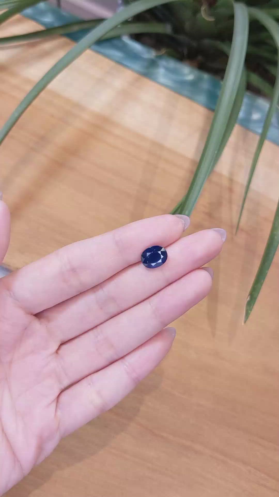 3.42 Ct. Blue Sapphire from Thailand Size Video