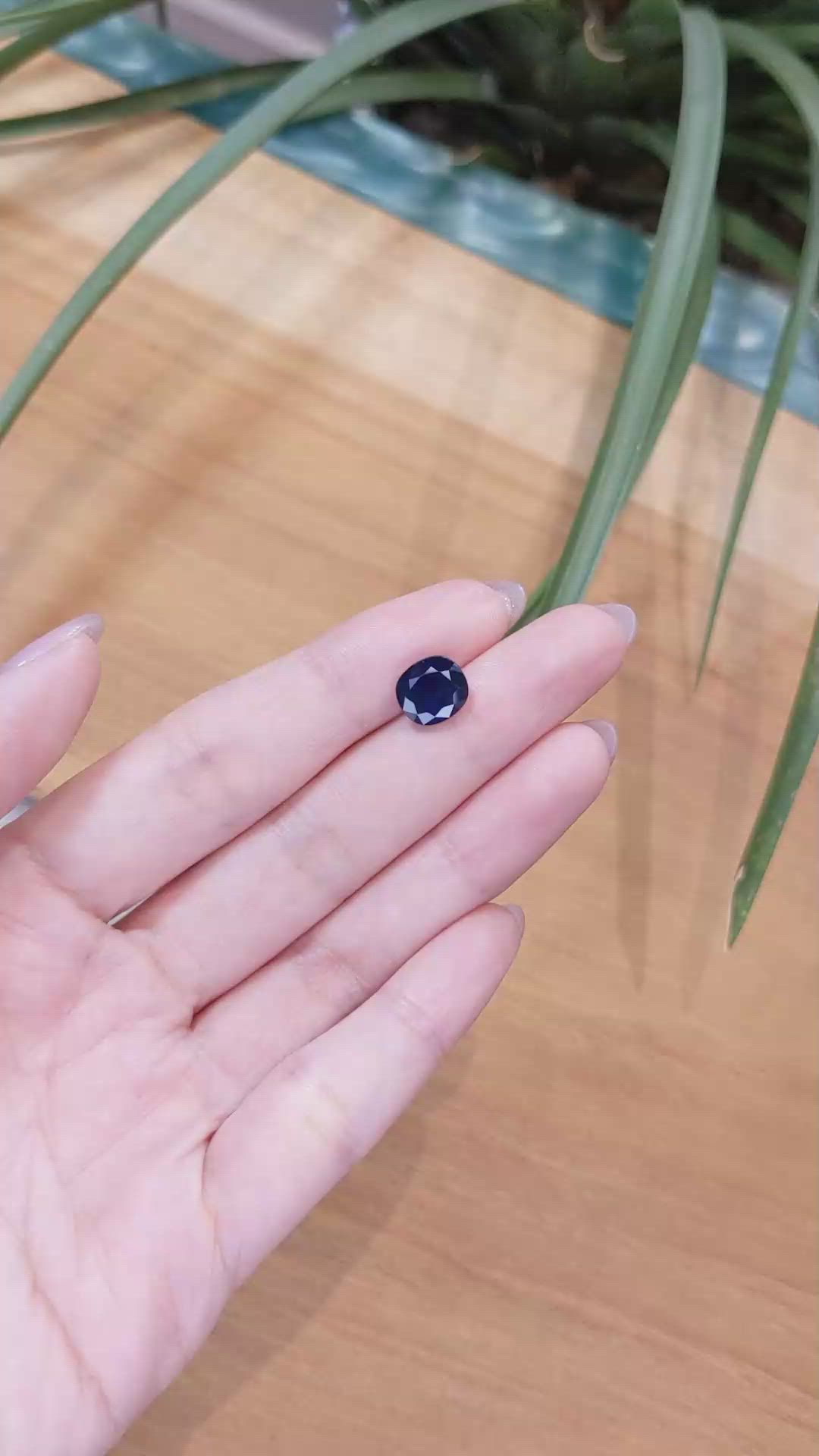 3.47 Ct. Blue Sapphire from Thailand Size Video