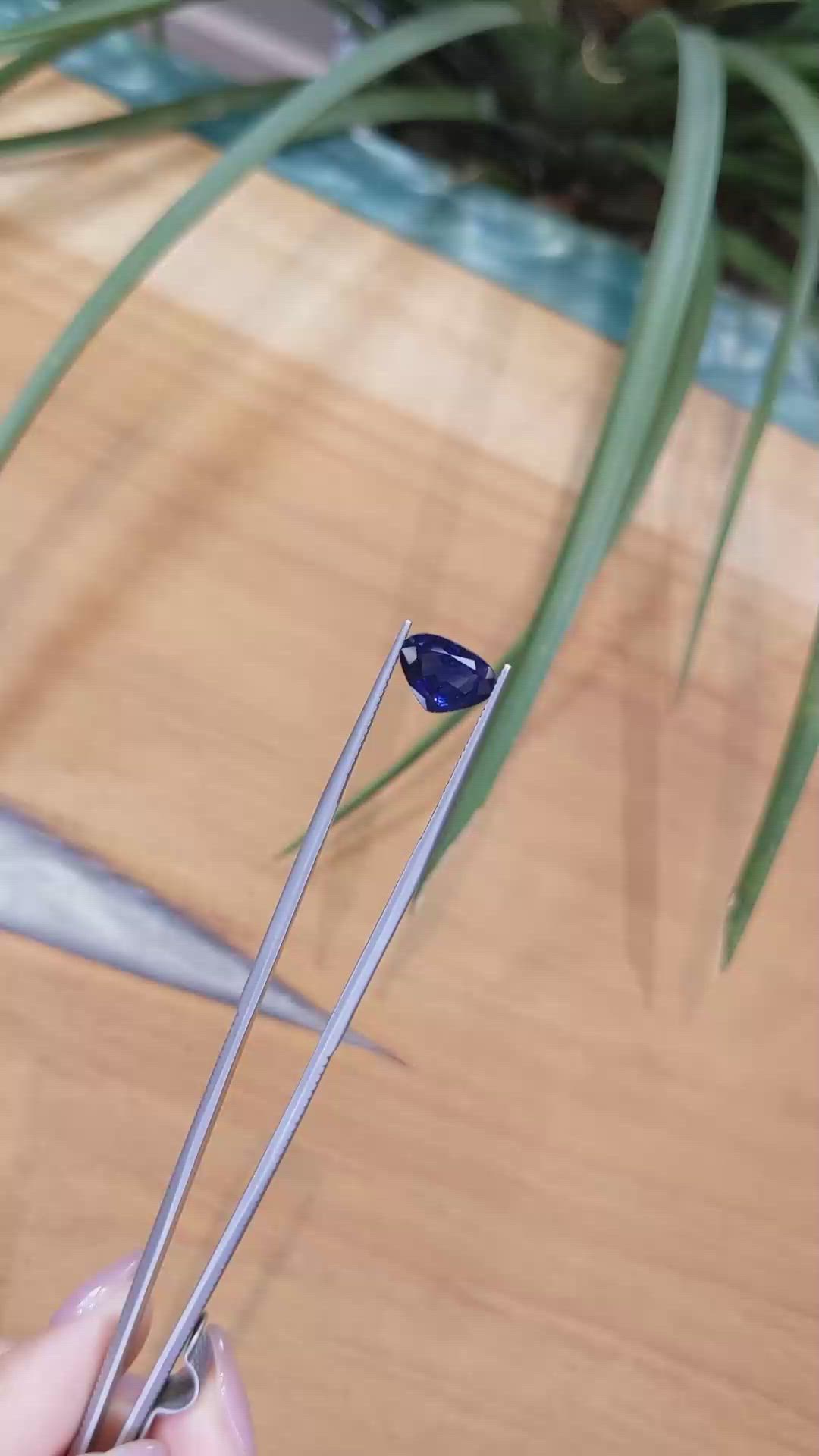 2.59 Ct. Blue Sapphire from Thailand Size Video