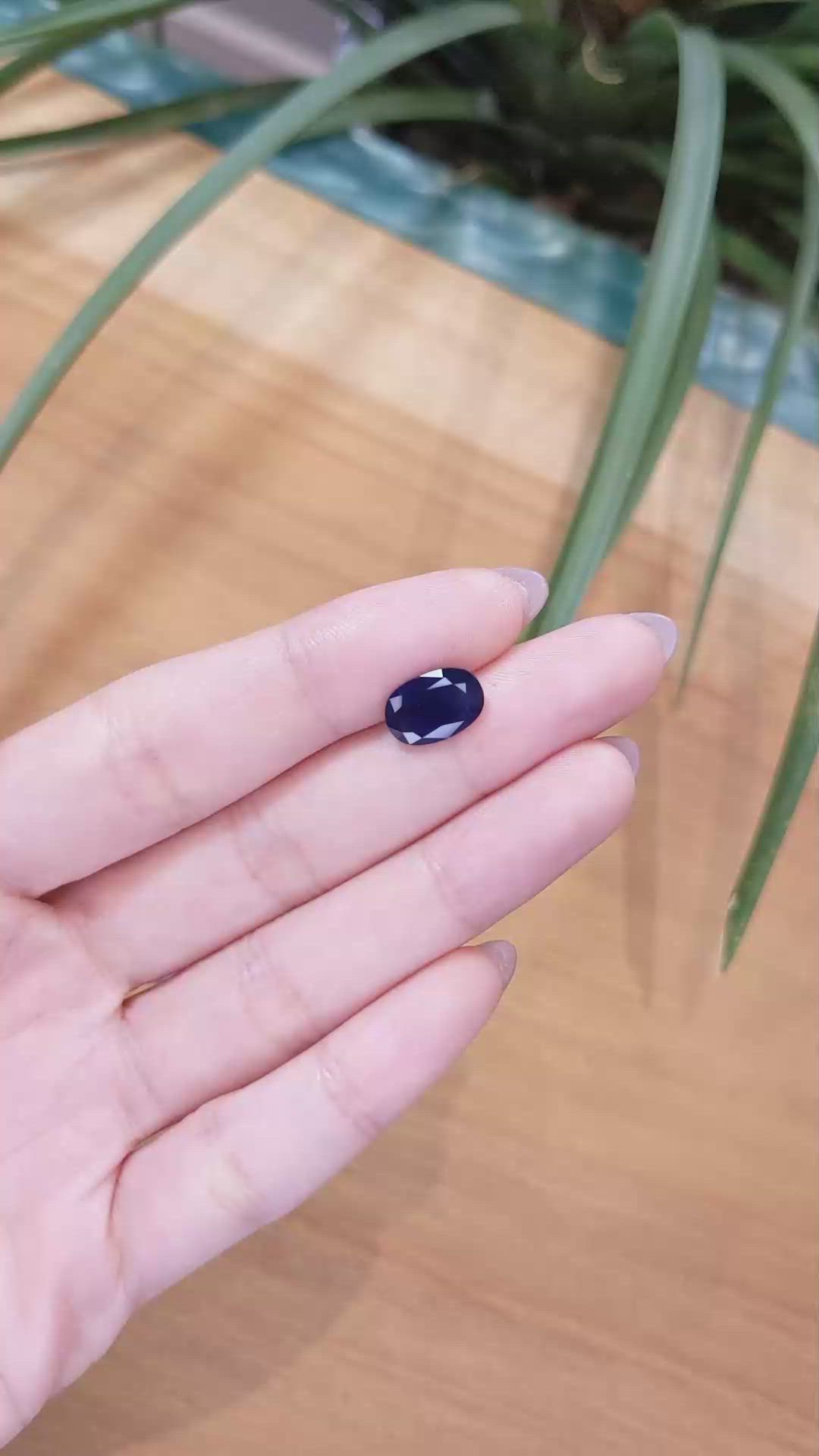 3.22 Ct. Blue Sapphire from Thailand Size Video