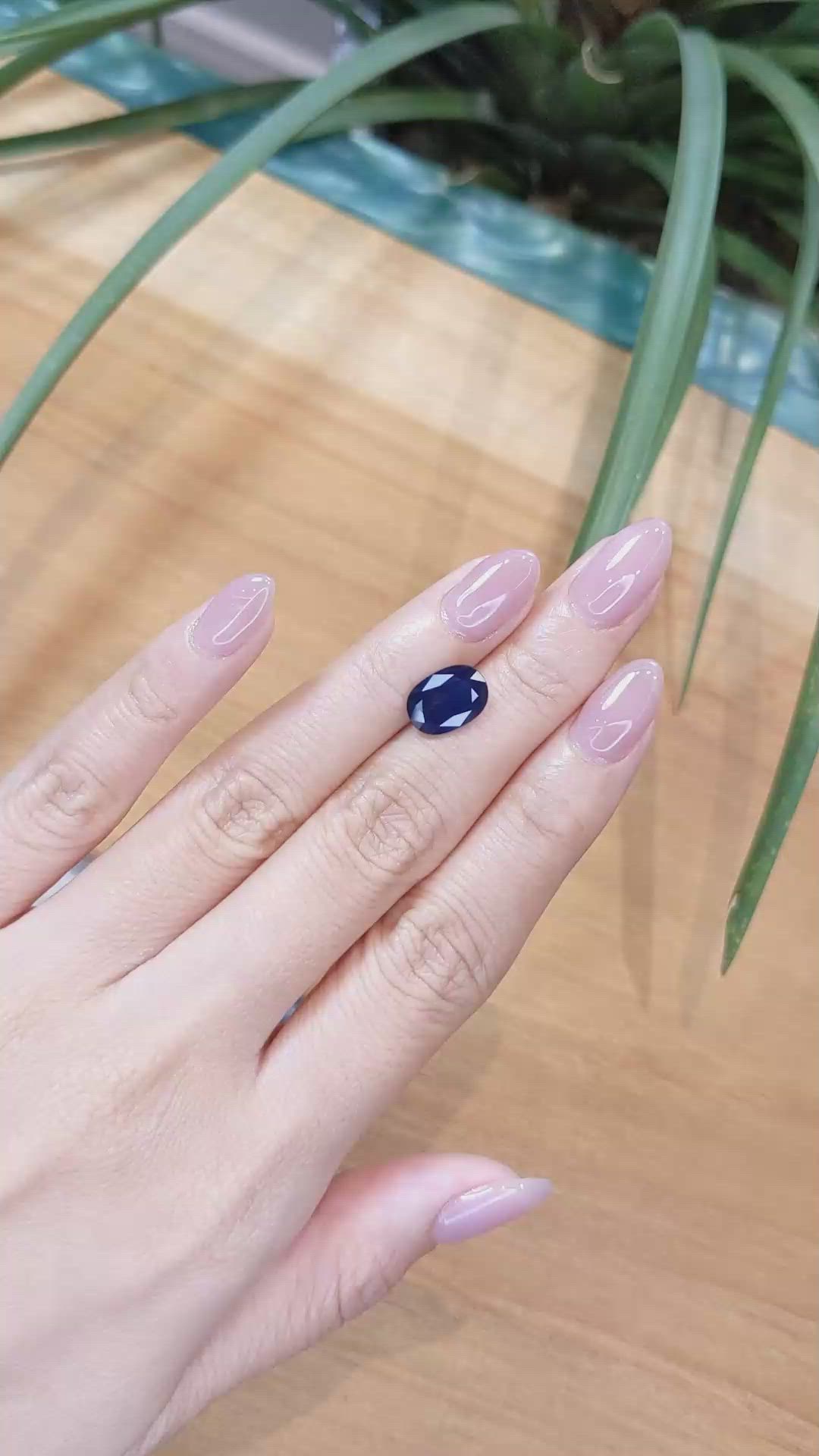 3.25 Ct. Blue Sapphire from Thailand Size Video