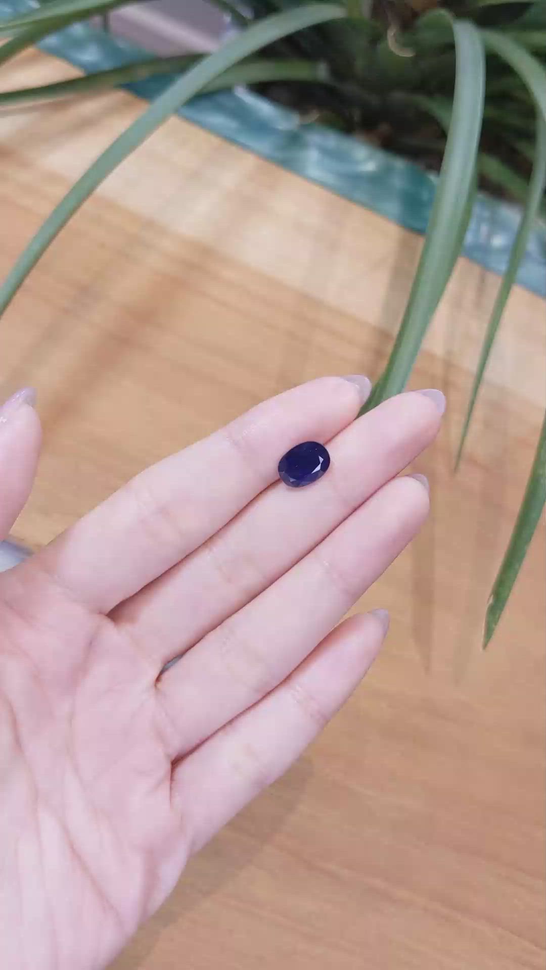 3.86 Ct. Blue Sapphire from Thailand Size Video