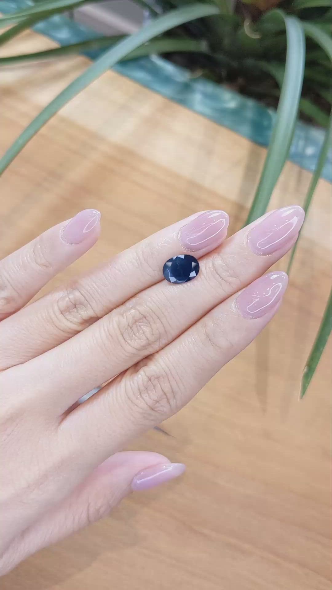 2.70 Ct. Blue Sapphire from Thailand Size Video