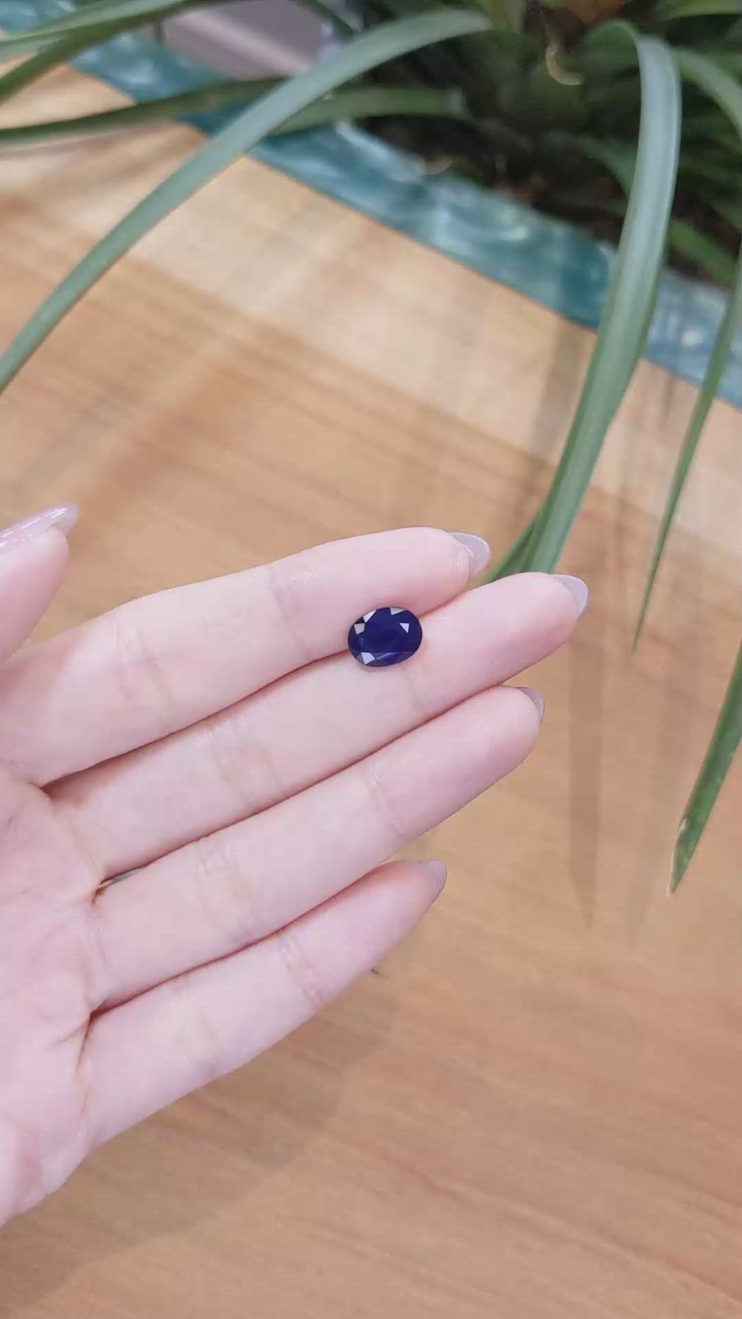 3.06 Ct. Blue Sapphire from Thailand Size Video