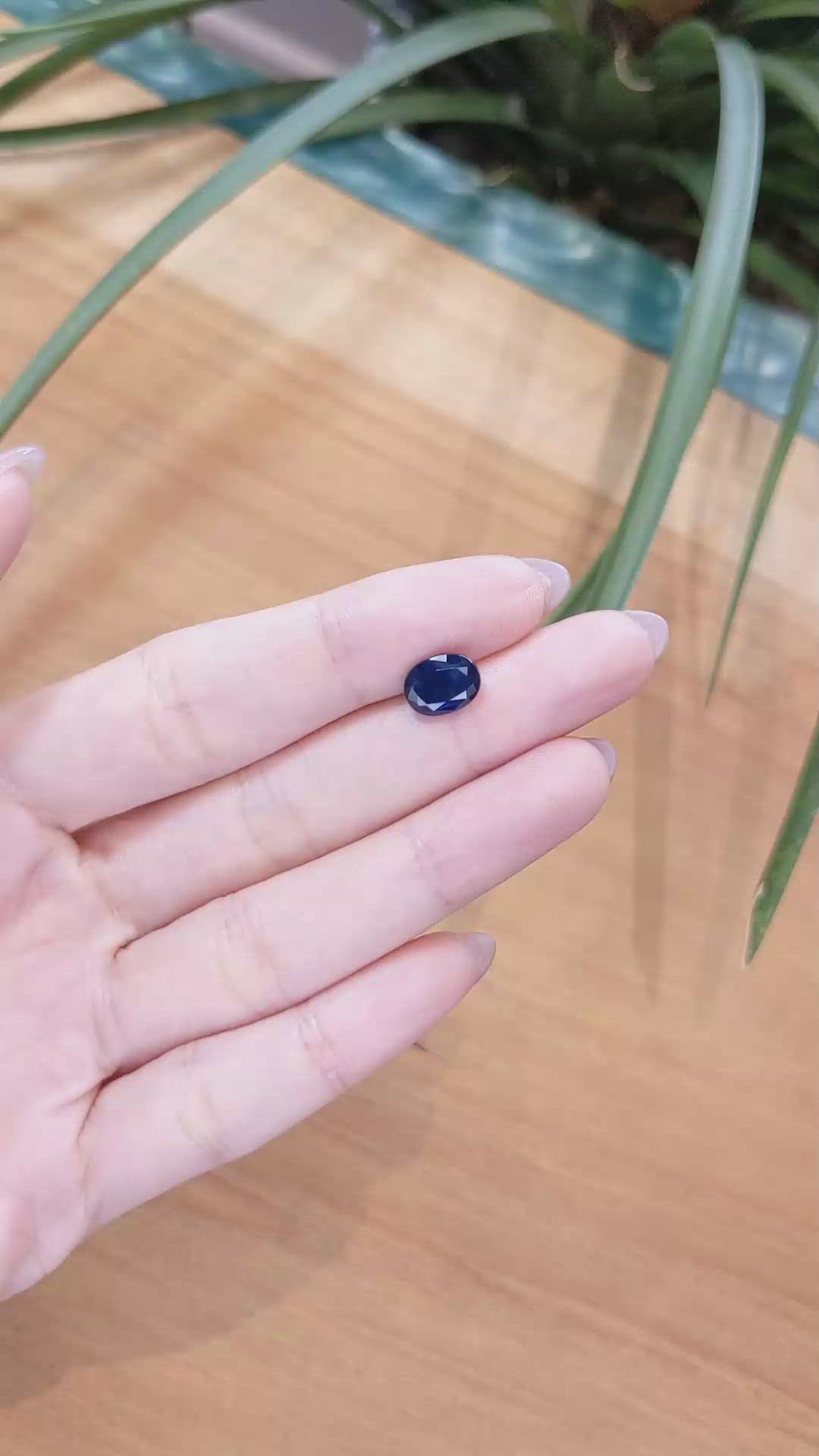 2.63 Ct. Blue Sapphire from Thailand Size Video