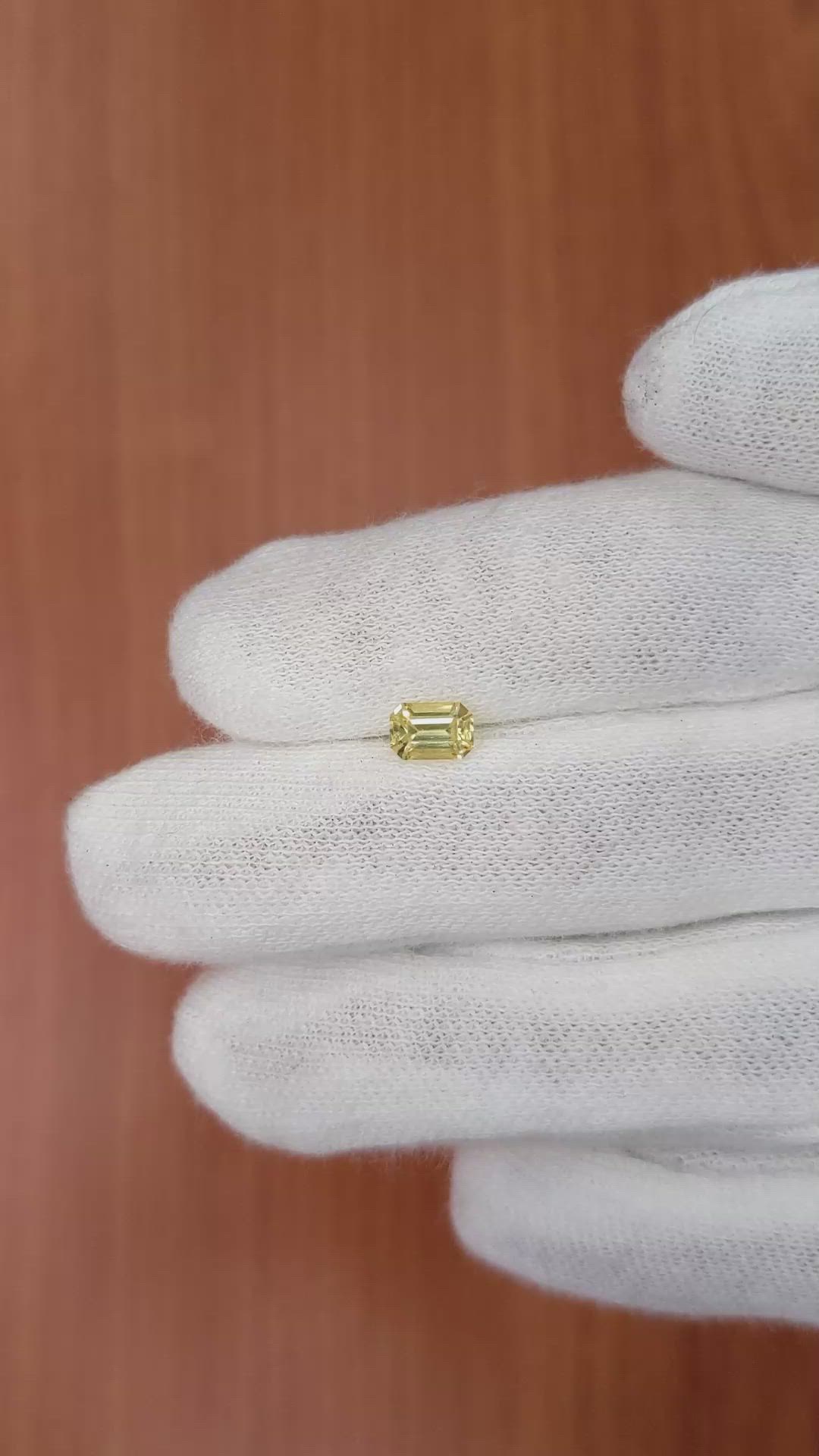 0.63 Ct. Yellow Sapphire from Ceylon (Sri Lanka) Size Video