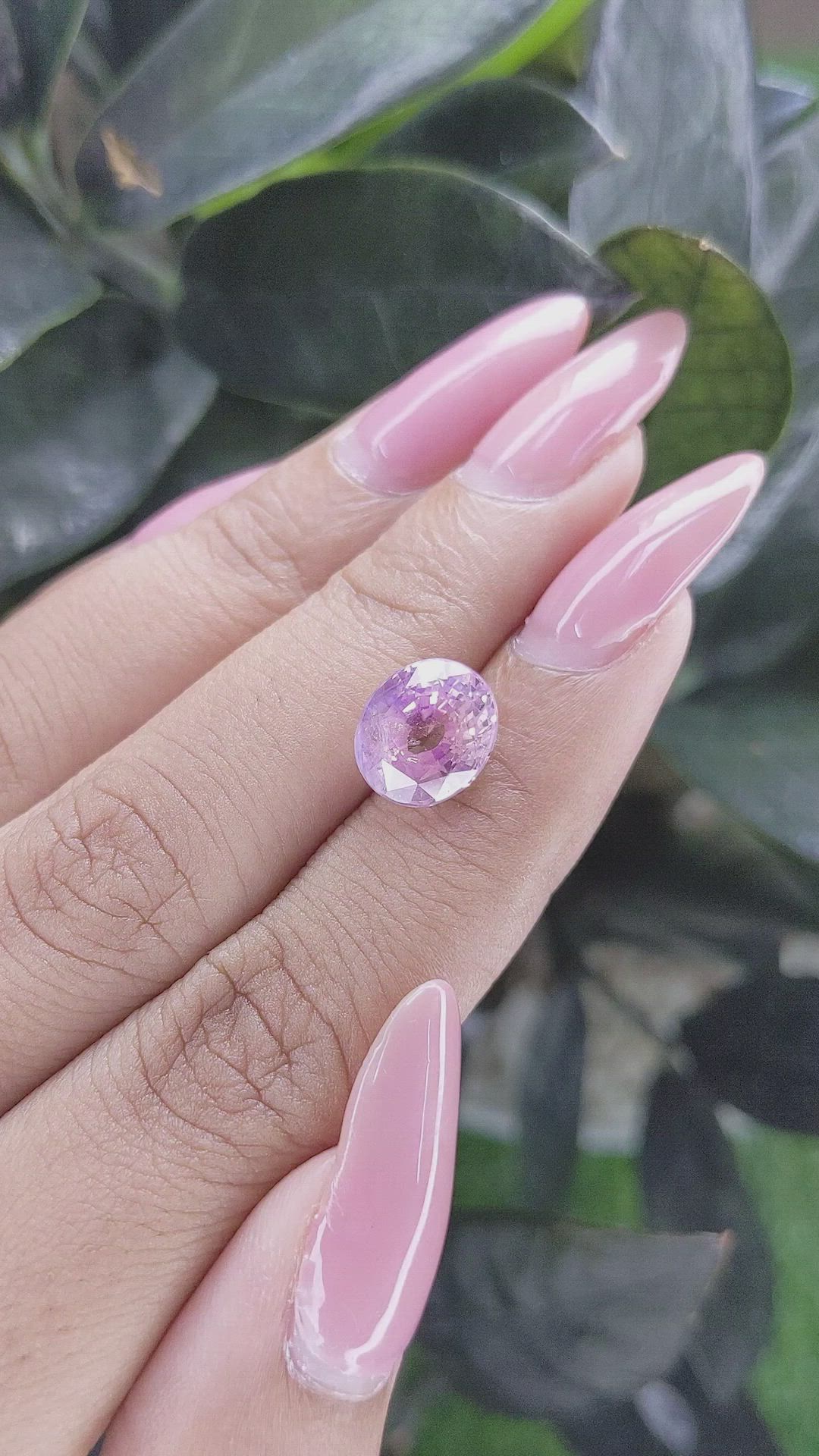 4.72 Ct. Purplish Pink Sapphire from Ceylon (Sri Lanka) Size Video