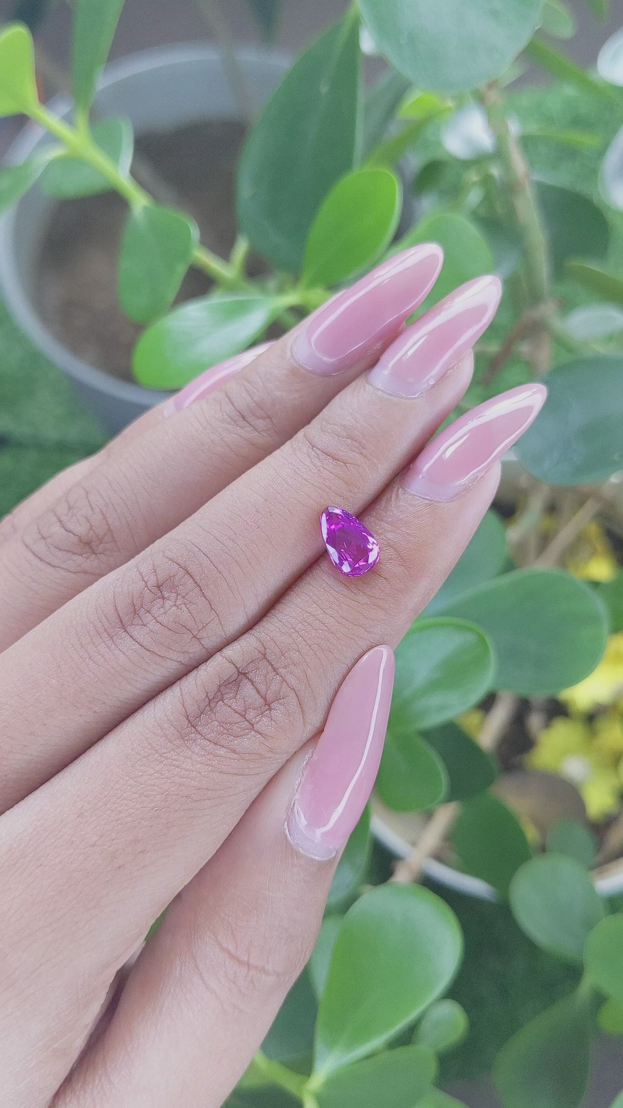 2.01 Ct. Purplish Pink Sapphire from Ceylon (Sri Lanka) Size Video
