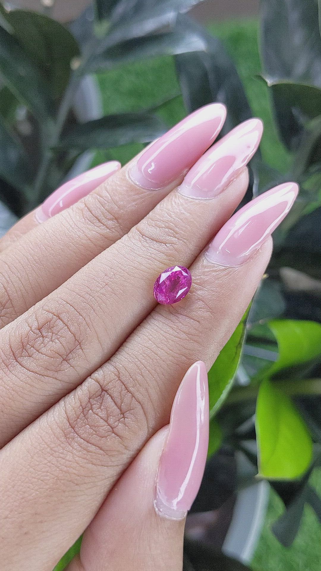 1.70 Ct. Purplish Pink Sapphire from Ceylon (Sri Lanka) Size Video