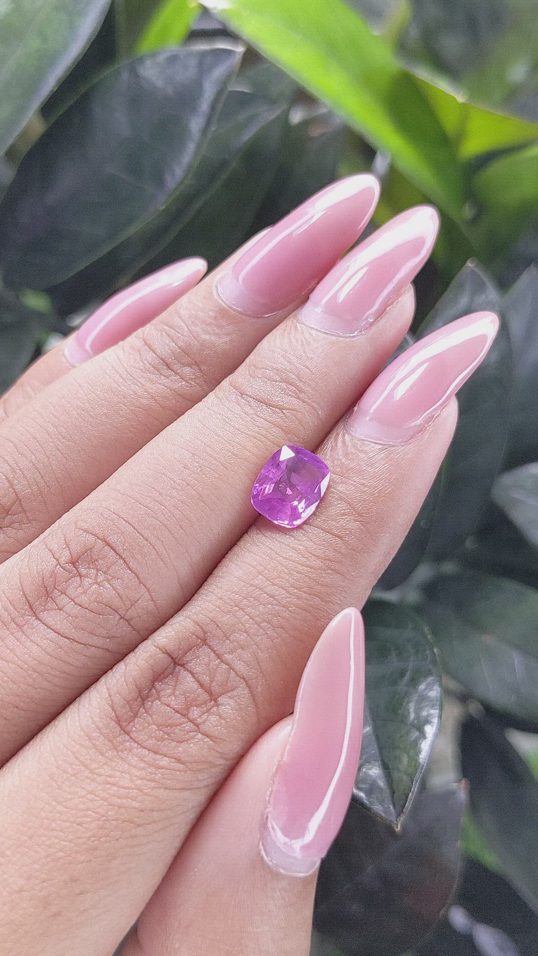 1.64 Ct. Pinkish Purple Sapphire from Ceylon (Sri Lanka) Size Video