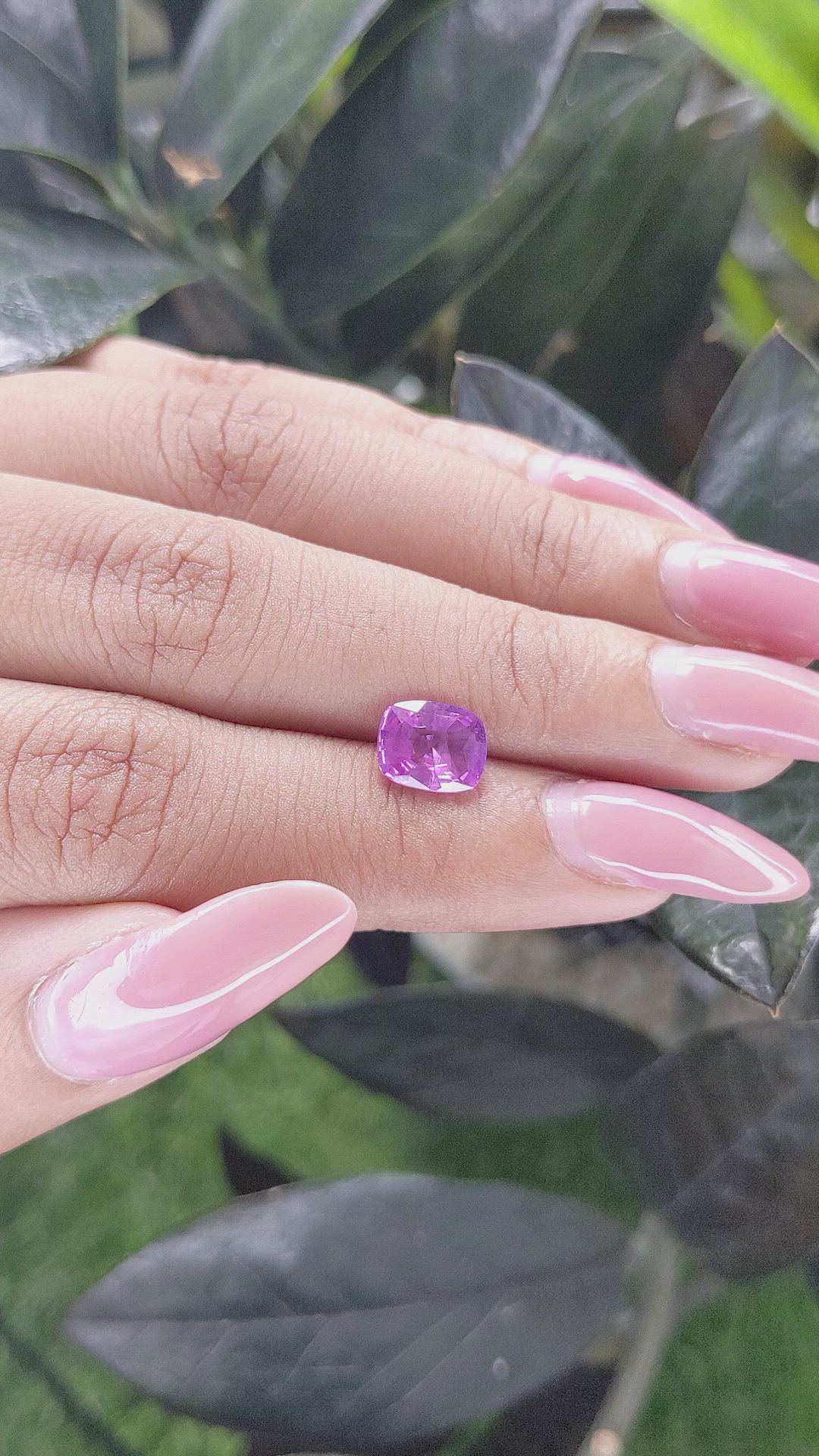 1.64 Ct. Pinkish Purple Sapphire from Ceylon (Sri Lanka) Size Video