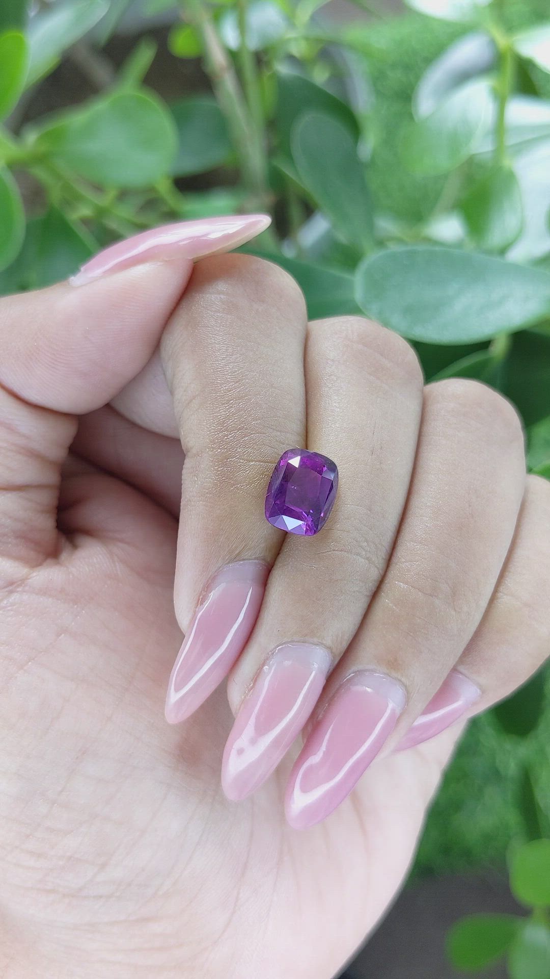 4.01 Ct. Purple Sapphire from Ceylon (Sri Lanka) Size Video