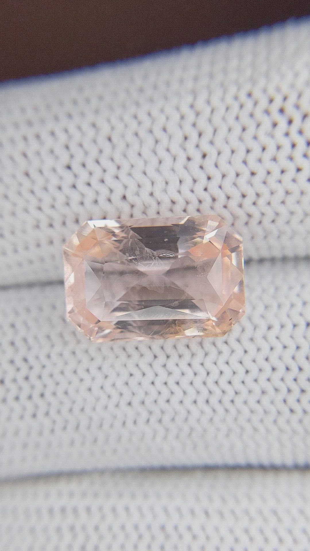 10.02 Ct. Peach Sapphire from Ceylon (Sri Lanka) Size Video