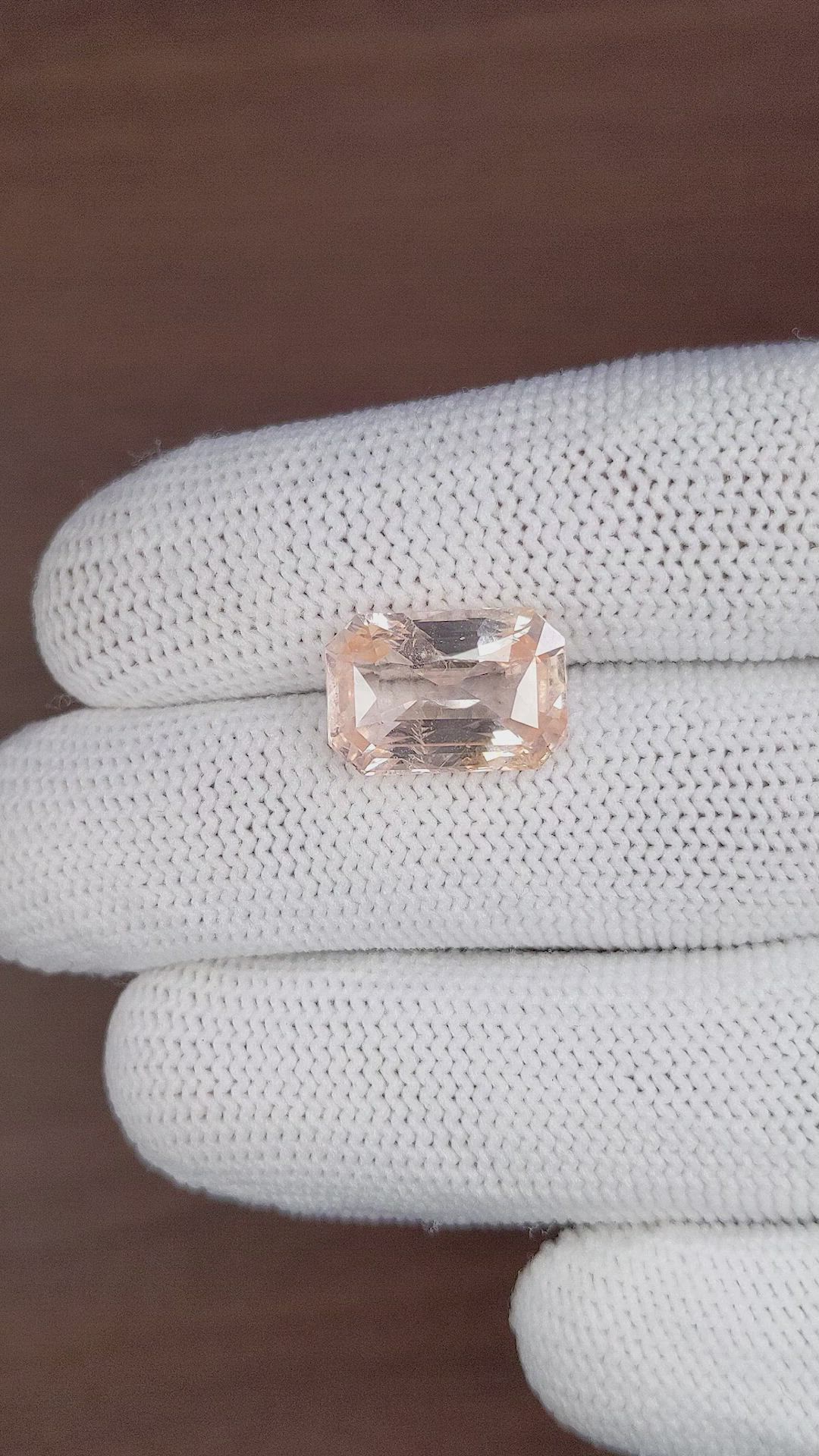 10.02 Ct. Peach Sapphire from Ceylon (Sri Lanka) Size Video