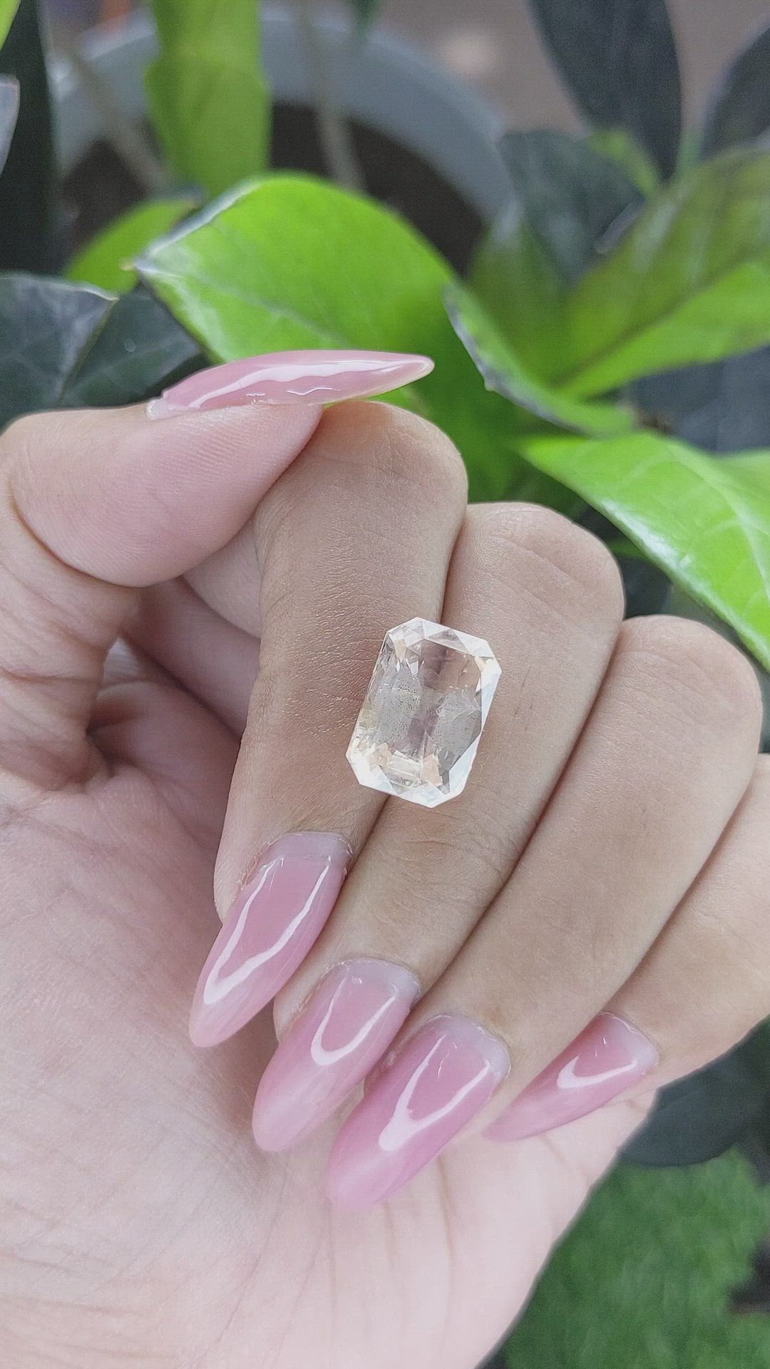 10.02 Ct. Peach Sapphire from Ceylon (Sri Lanka) Size Video