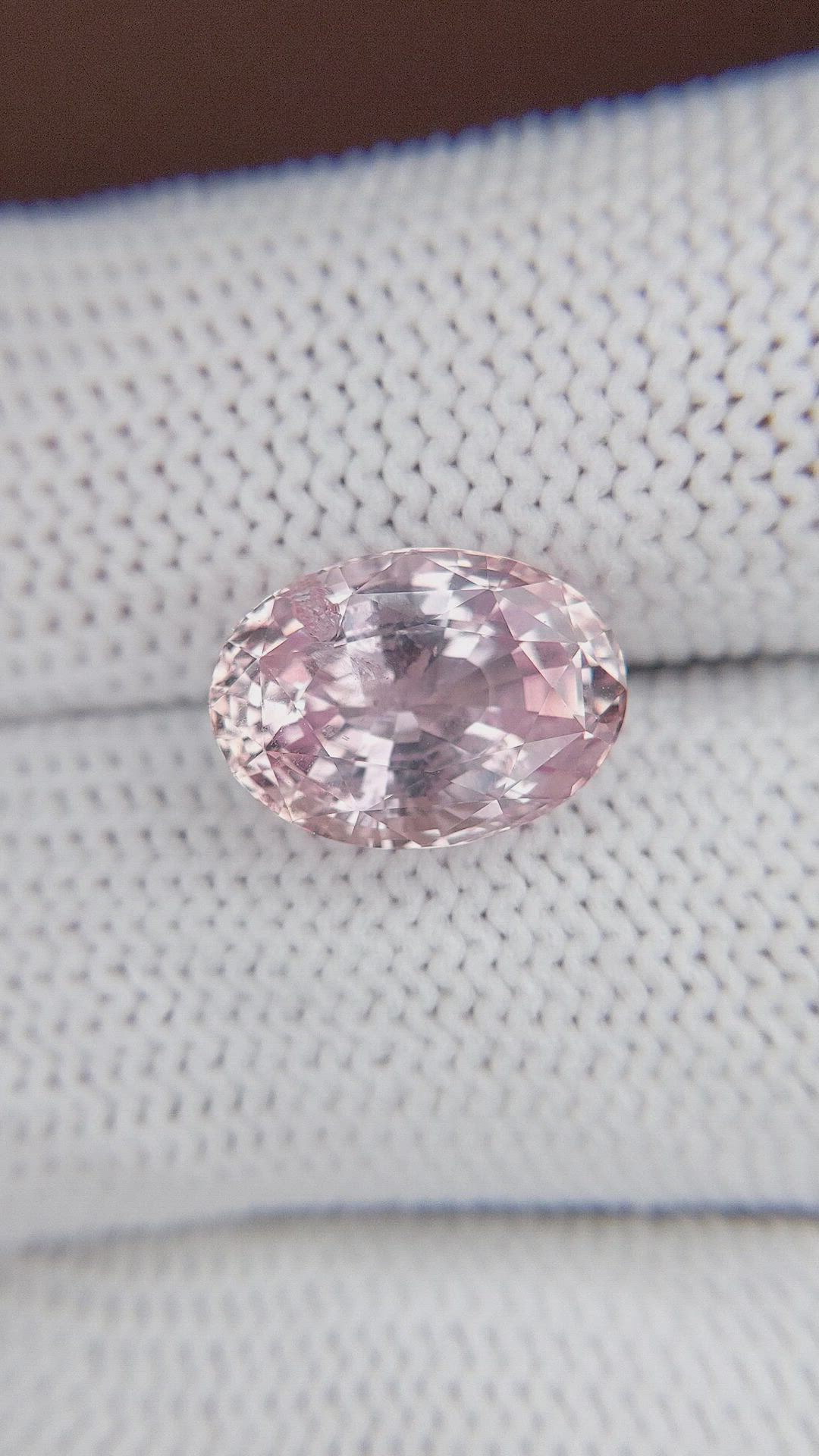 6.13 Ct. Peach Sapphire from Ceylon (Sri Lanka) Size Video