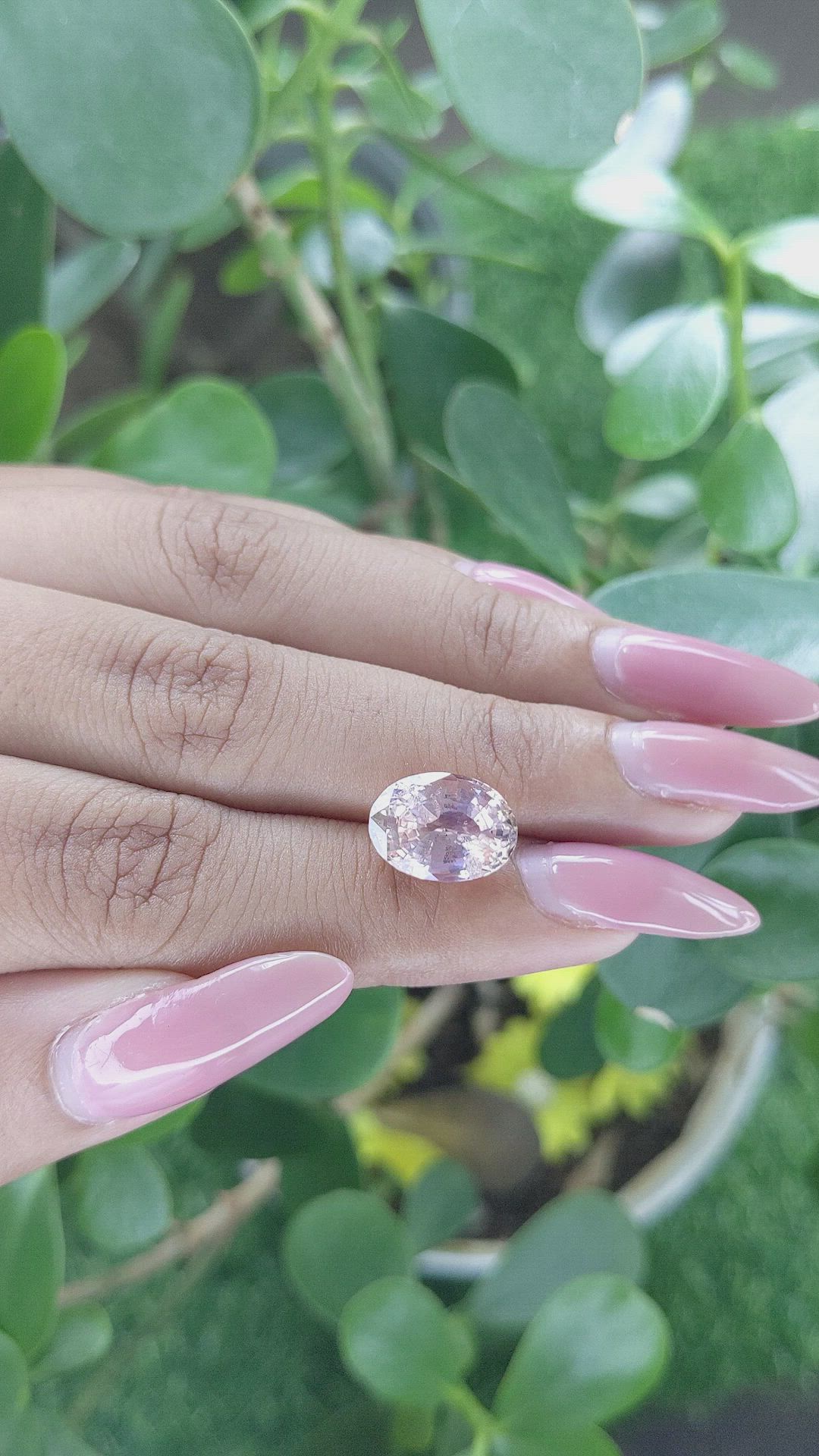 6.13 Ct. Peach Sapphire from Ceylon (Sri Lanka) Size Video