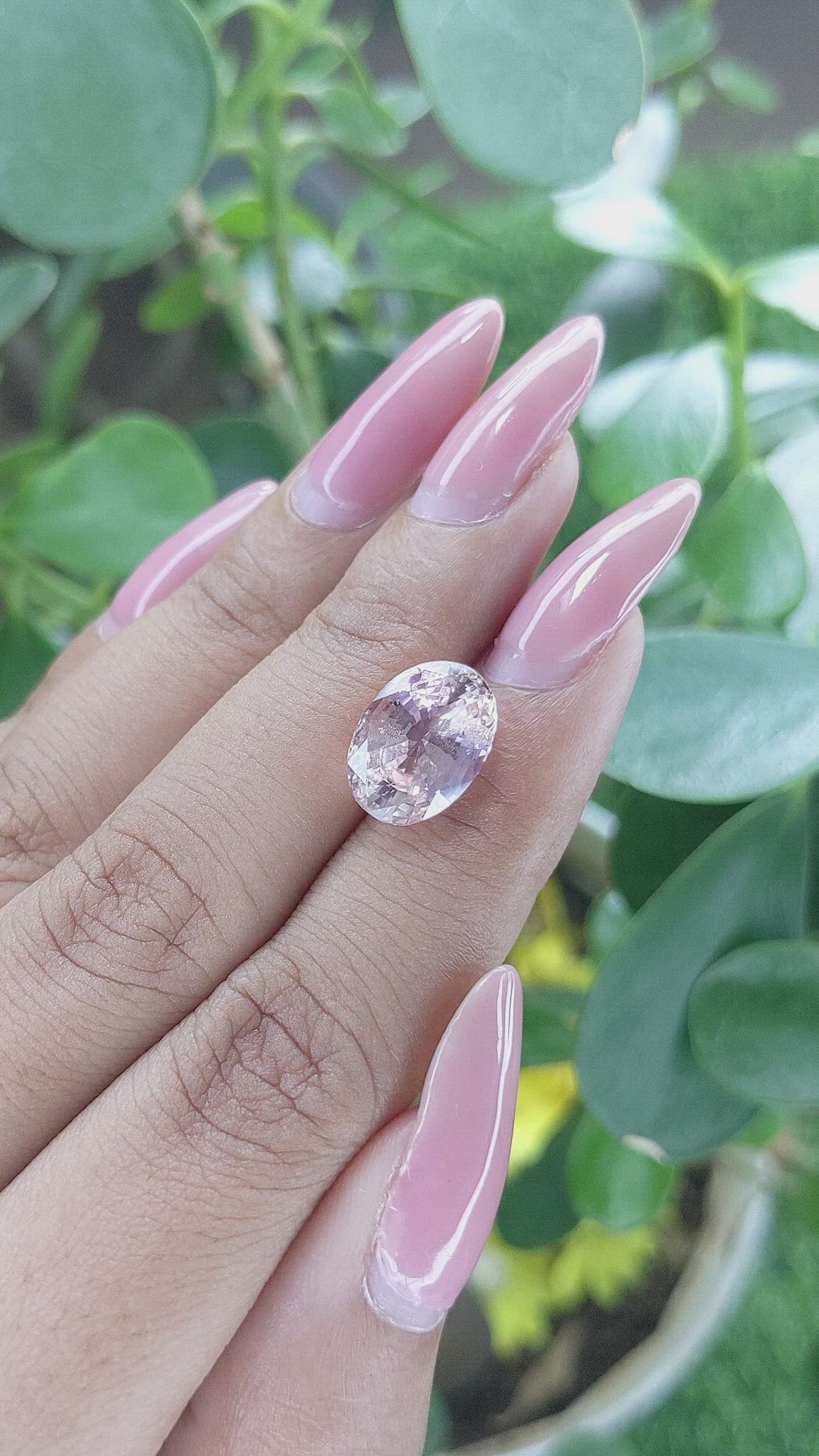 6.13 Ct. Peach Sapphire from Ceylon (Sri Lanka) Size Video