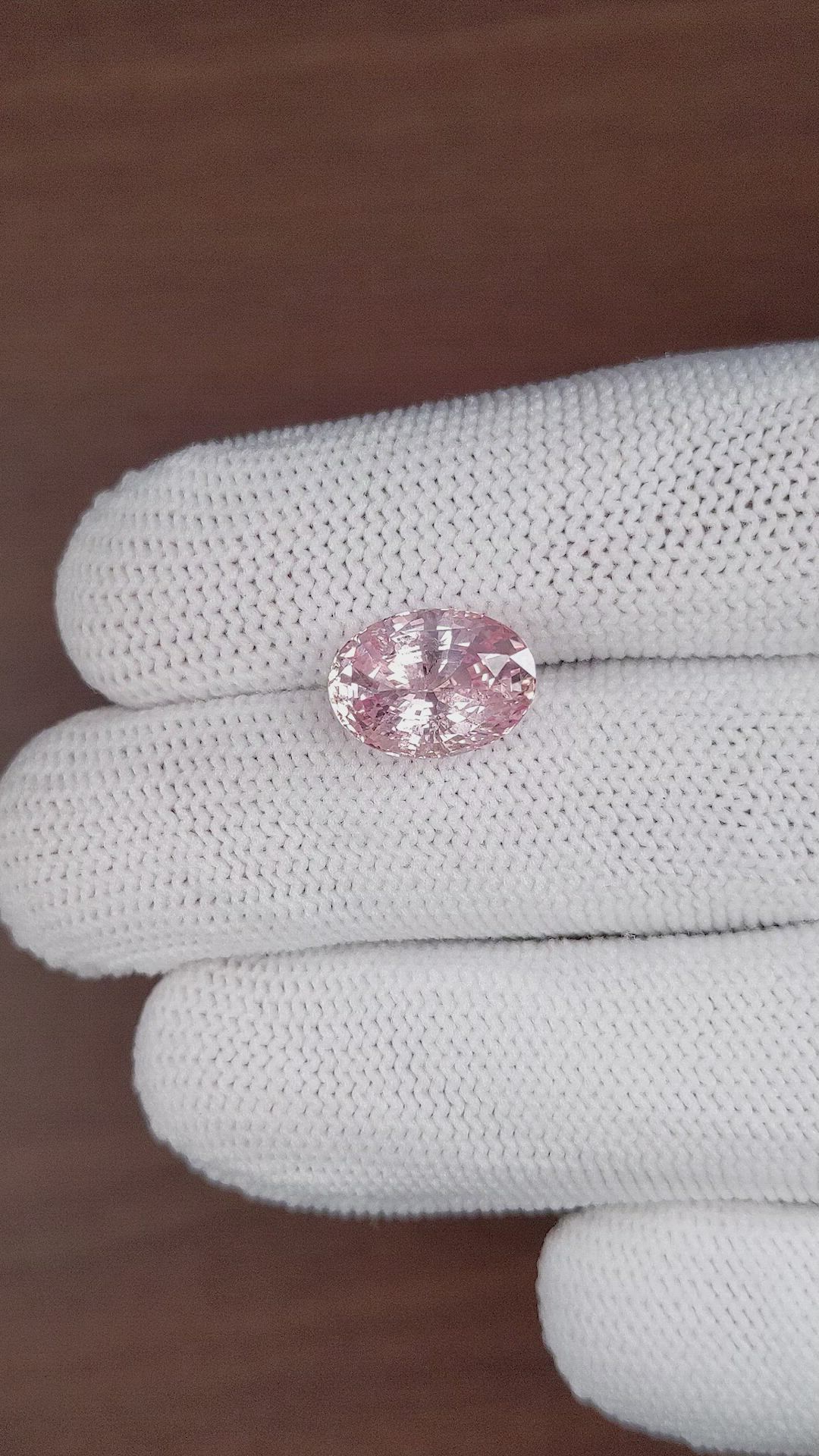 6.13 Ct. Peach Sapphire from Ceylon (Sri Lanka) Size Video