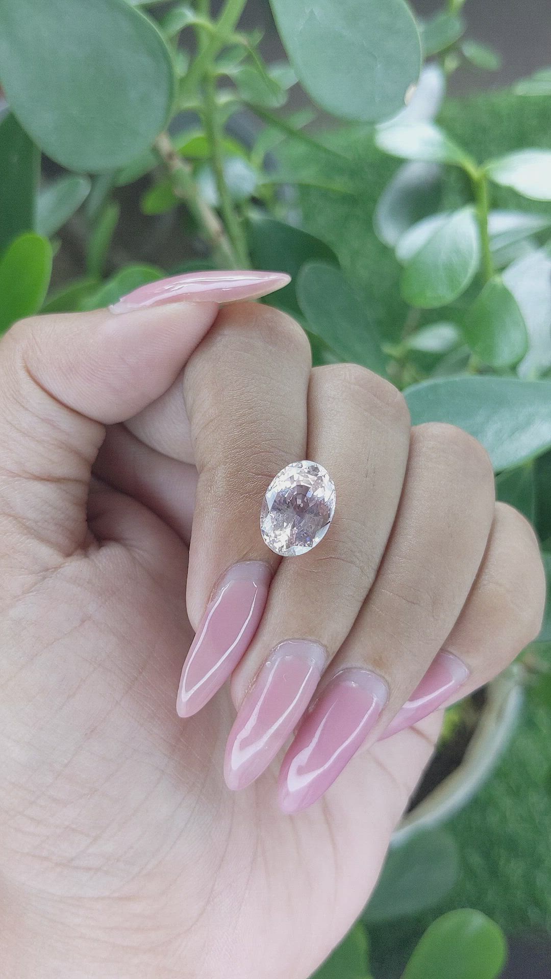 6.13 Ct. Peach Sapphire from Ceylon (Sri Lanka) Size Video