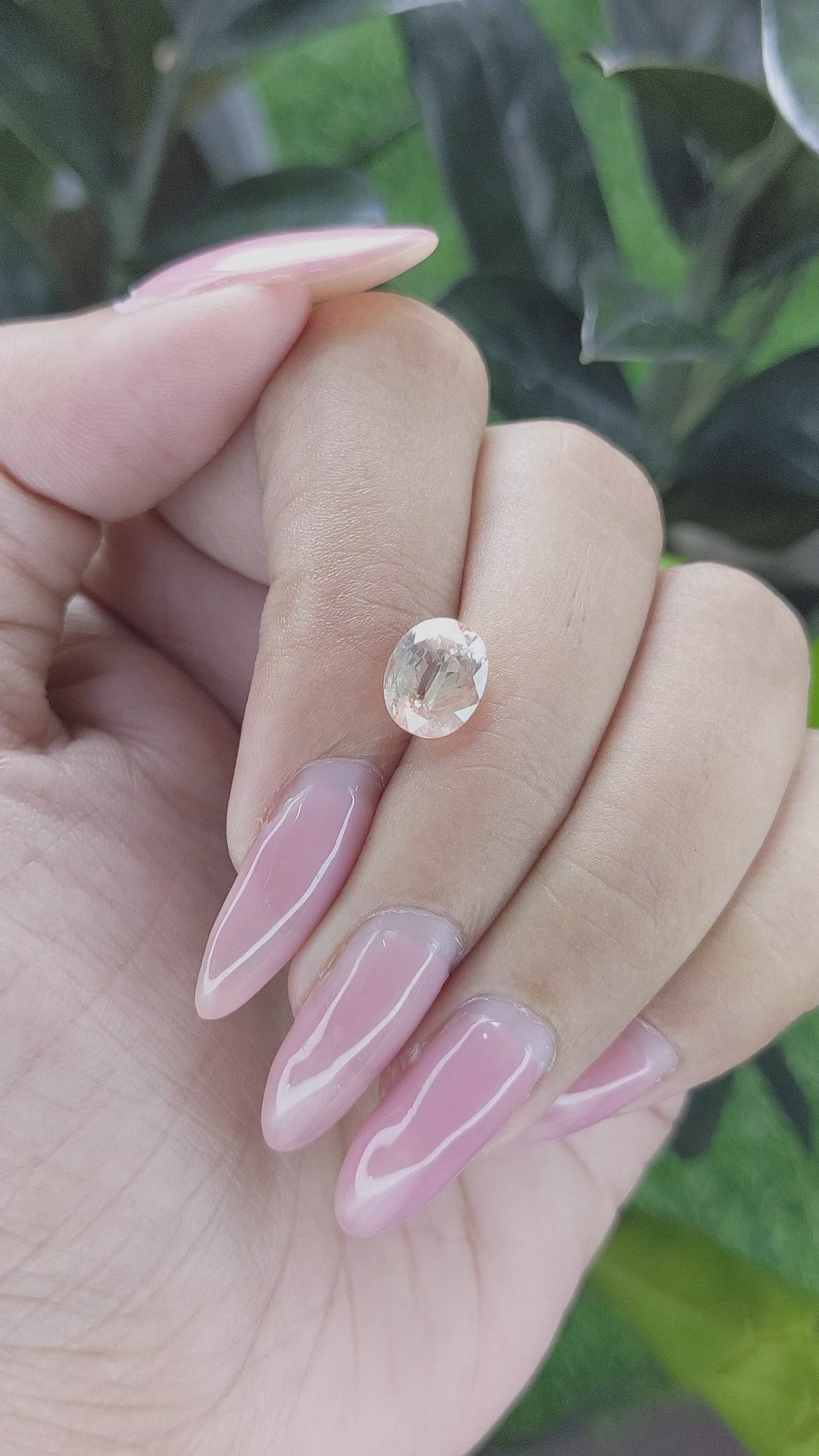 2.66 Ct. Peach Sapphire from Ceylon (Sri Lanka) Size Video