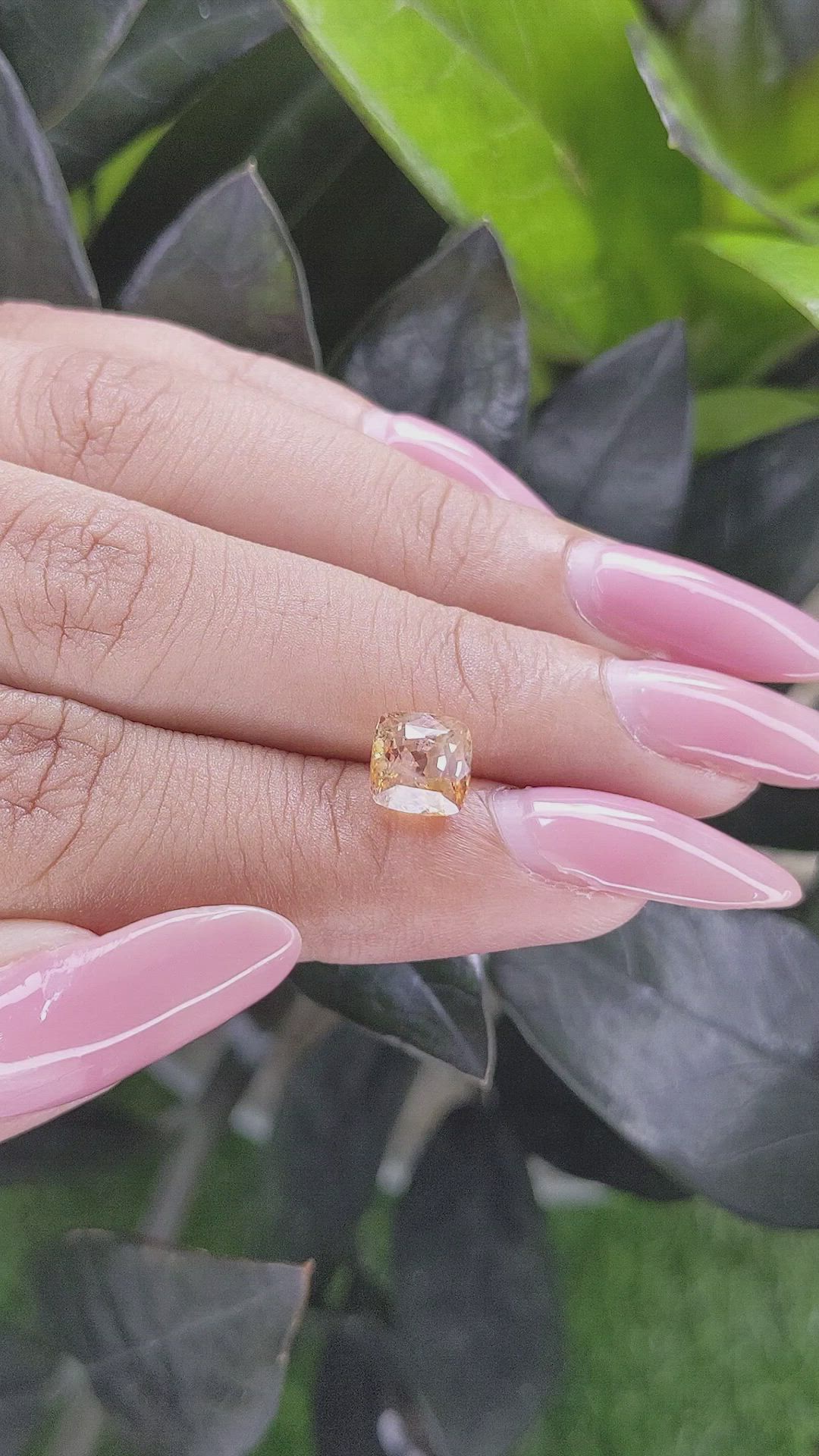 2.54 Ct. Peach Sapphire from Ceylon (Sri Lanka) Size Video