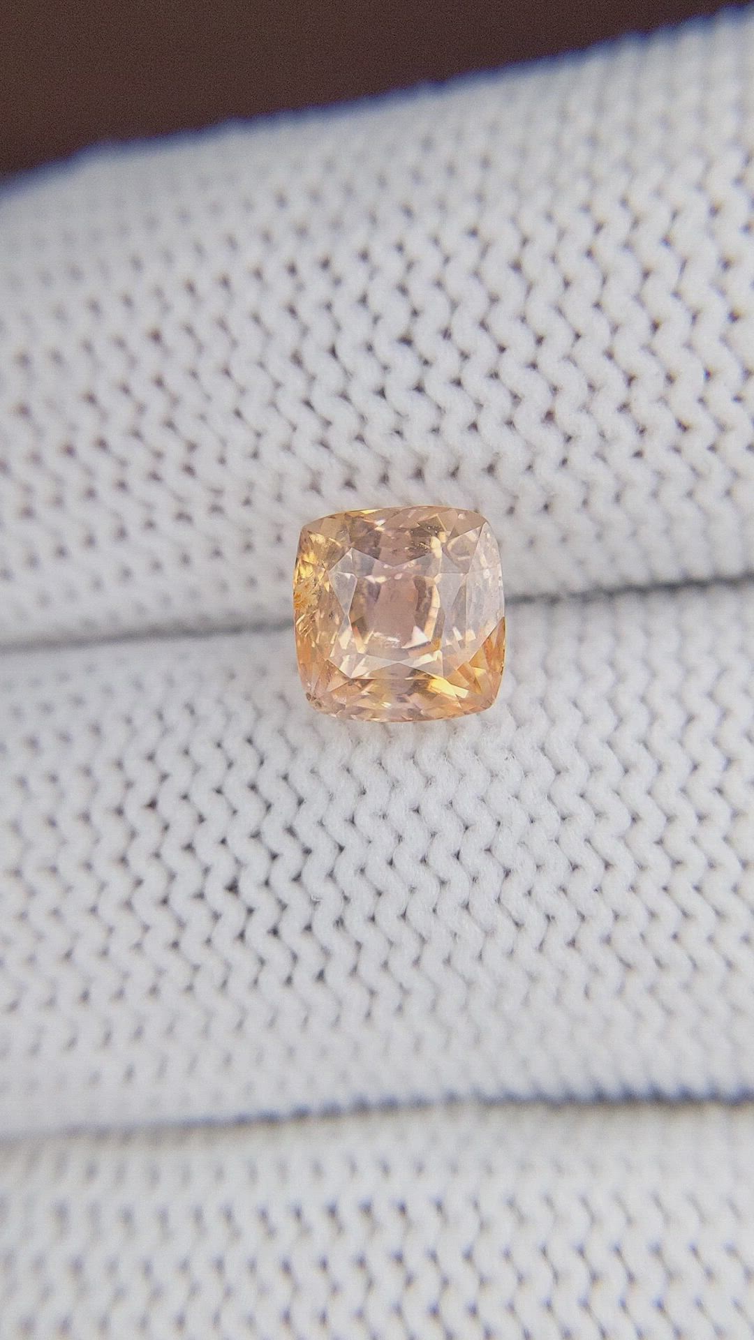 2.54 Ct. Peach Sapphire from Ceylon (Sri Lanka) Size Video