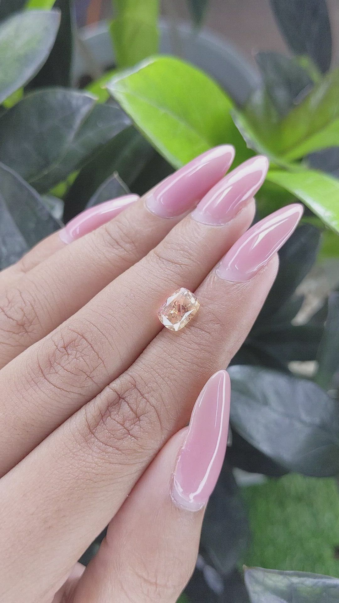 2.52 Ct. Peach Sapphire from Ceylon (Sri Lanka) Size Video