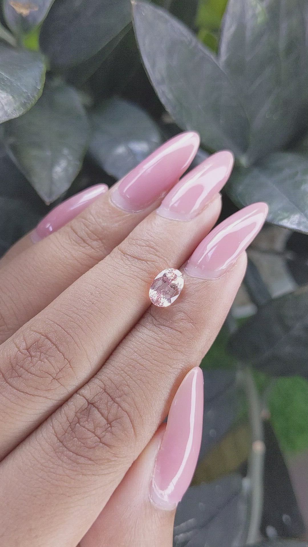 1.61 Ct. Peach Sapphire from Ceylon (Sri Lanka) Size Video