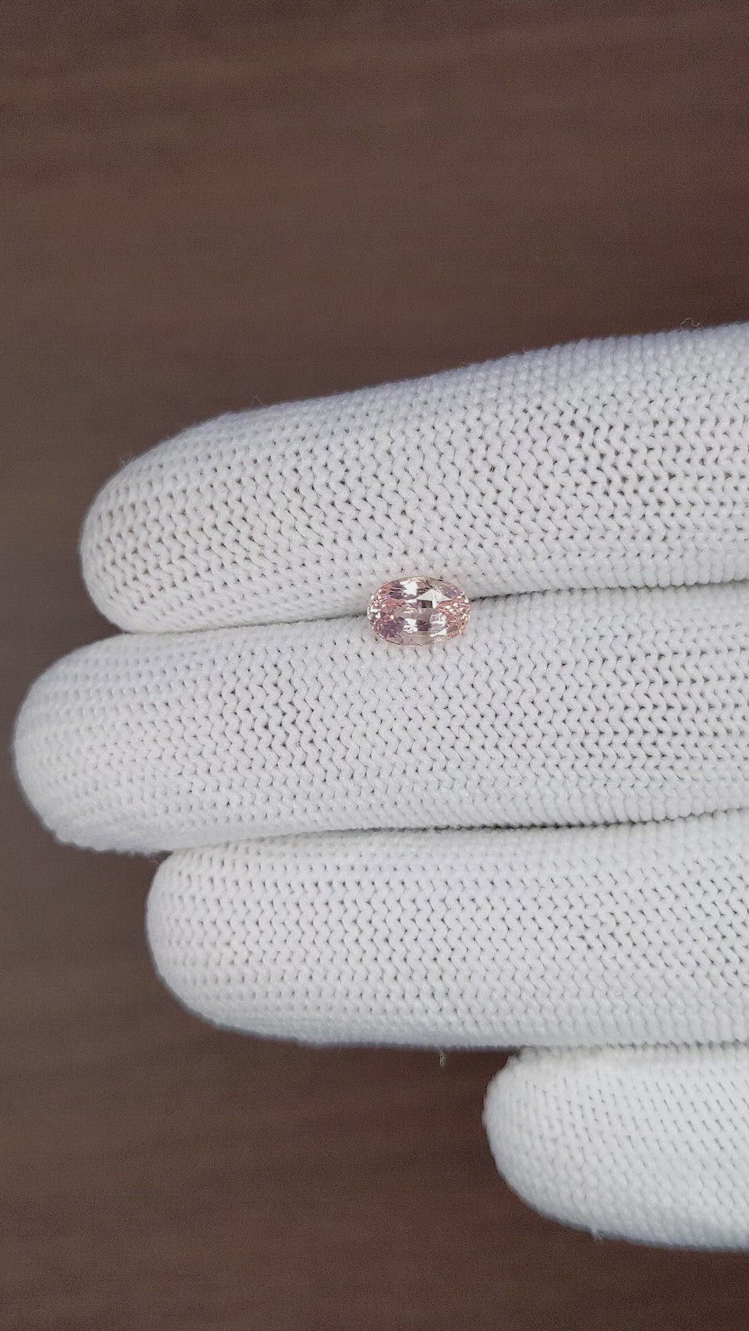 1.61 Ct. Peach Sapphire from Ceylon (Sri Lanka) Size Video